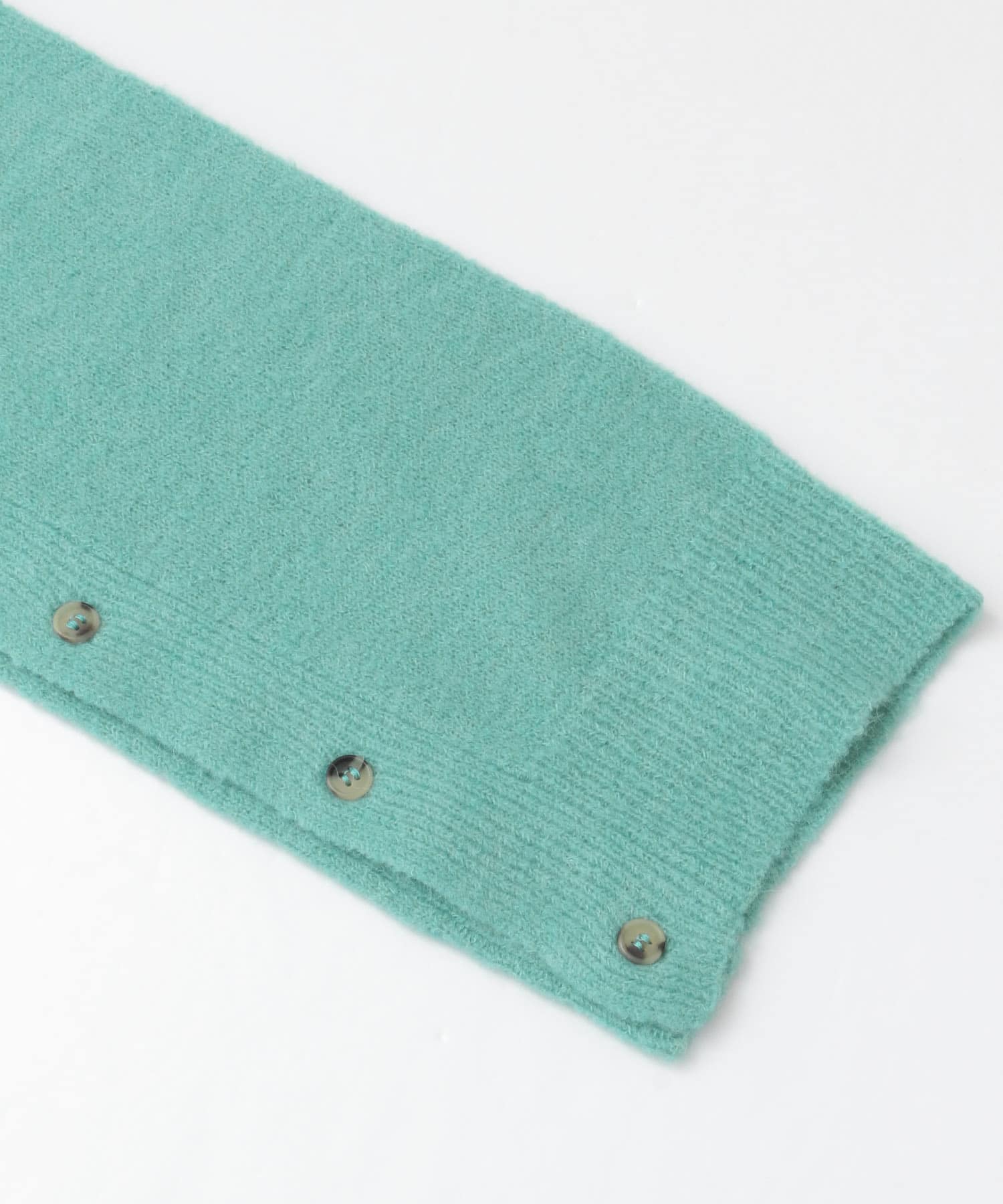 2WAYボタンスリーブニットワンピース∴ TURQUOISE one