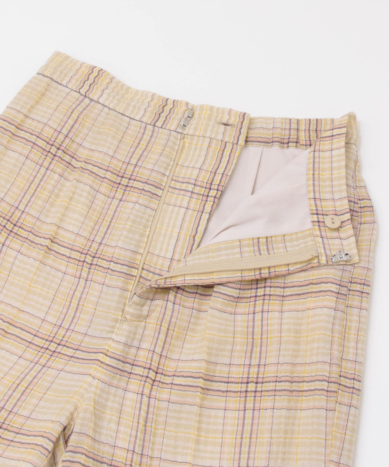 シアーチェックパンツ BEIGE×CCL 36