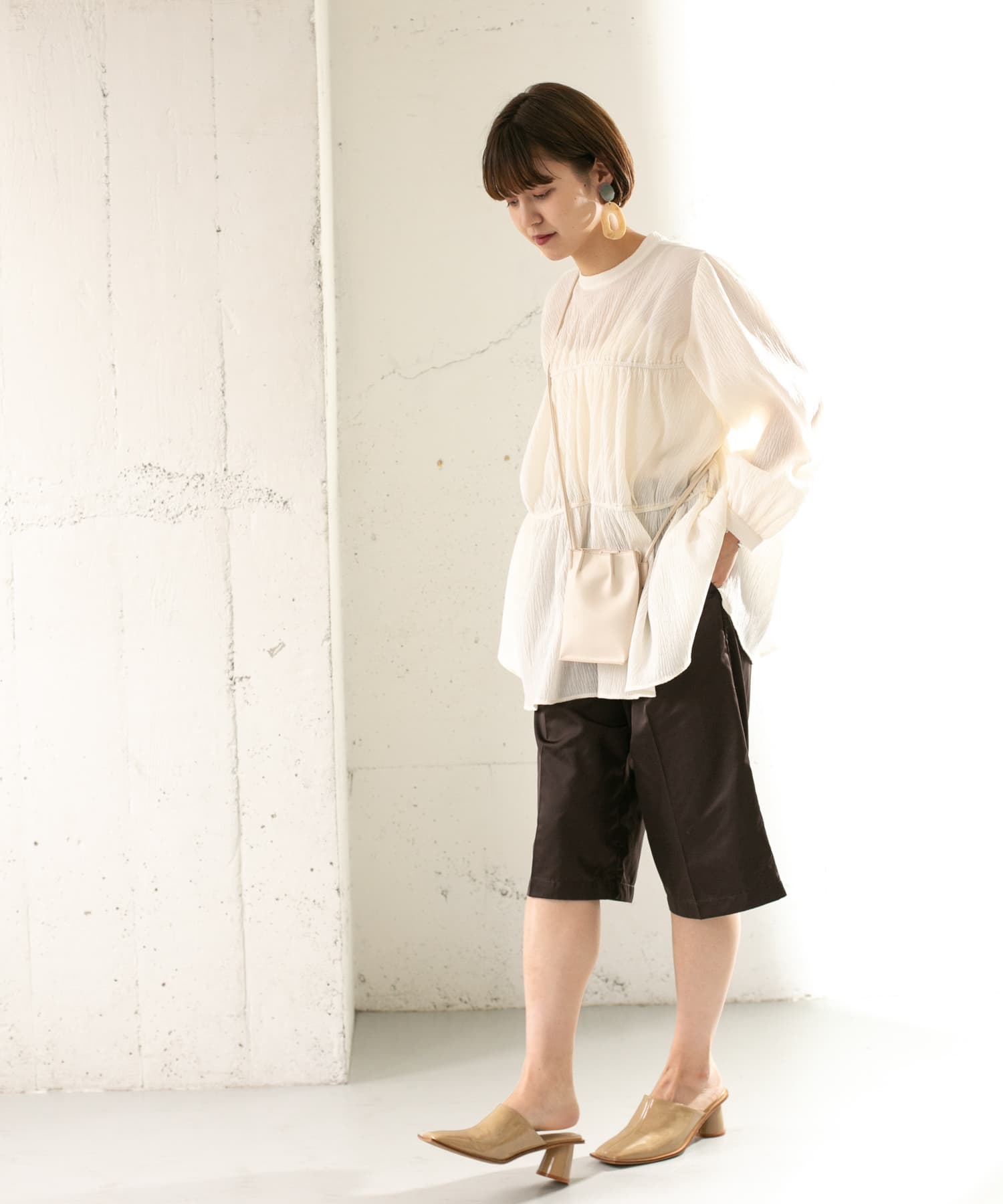 シャイニーミディパンツ CHARCOAL one