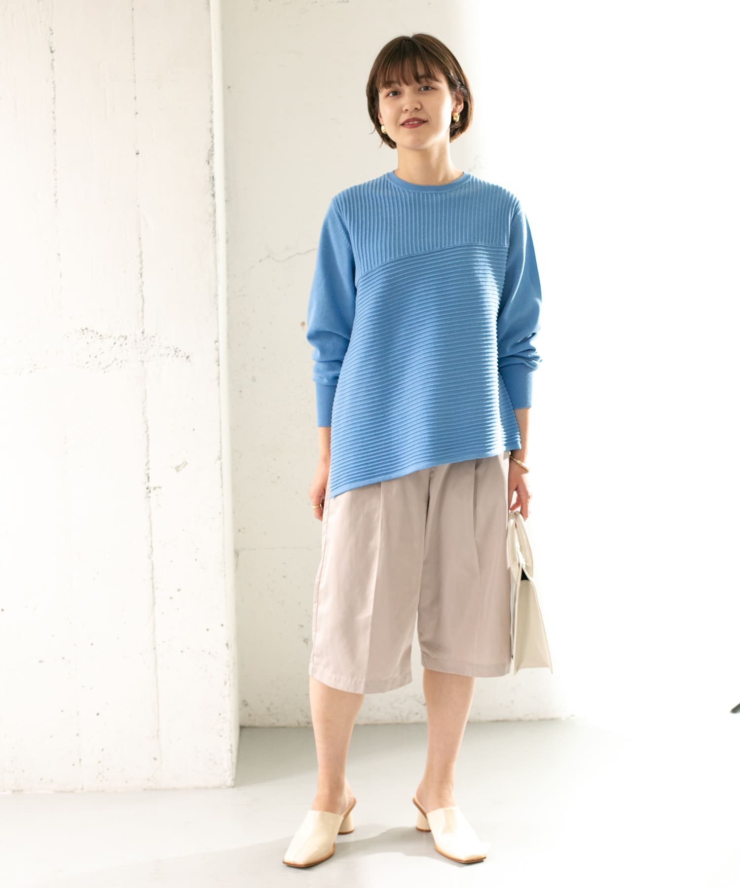 シャイニーミディパンツ BEIGE one