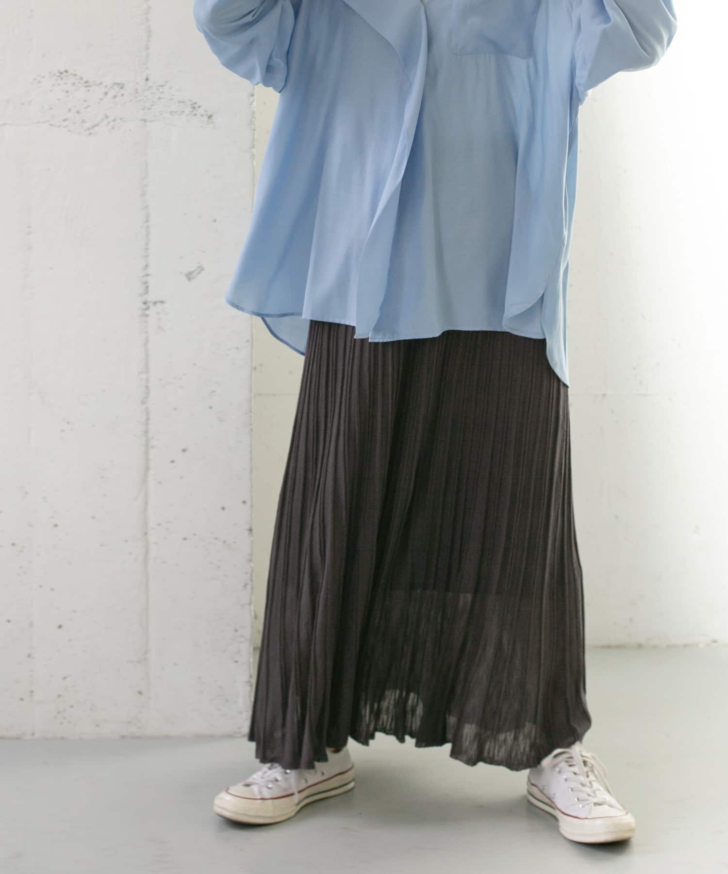 プリーツRIBニットスカート