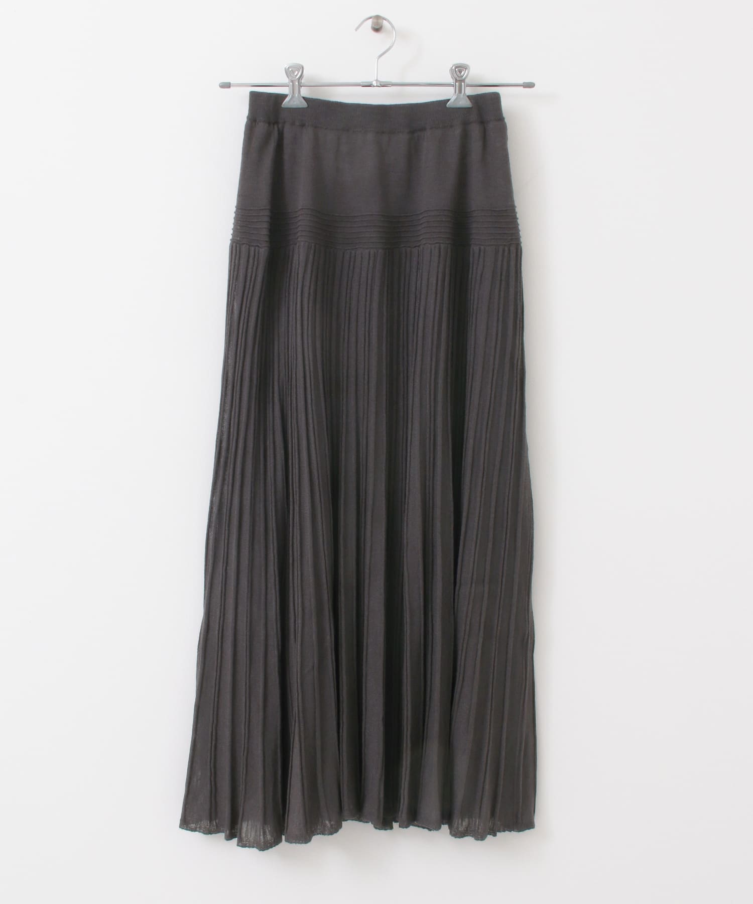 プリーツRIBニットスカート CHARCOAL one