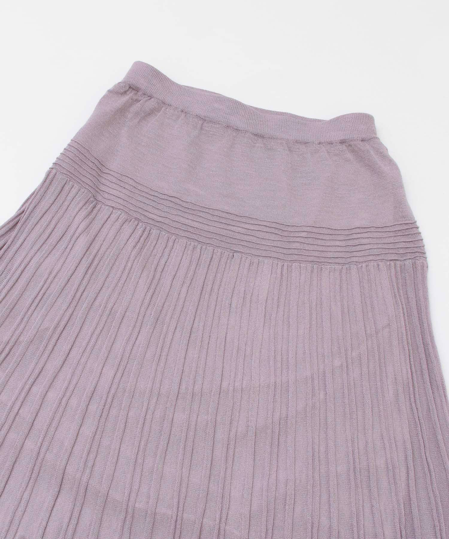 プリーツRIBニットスカート LAVENDER one