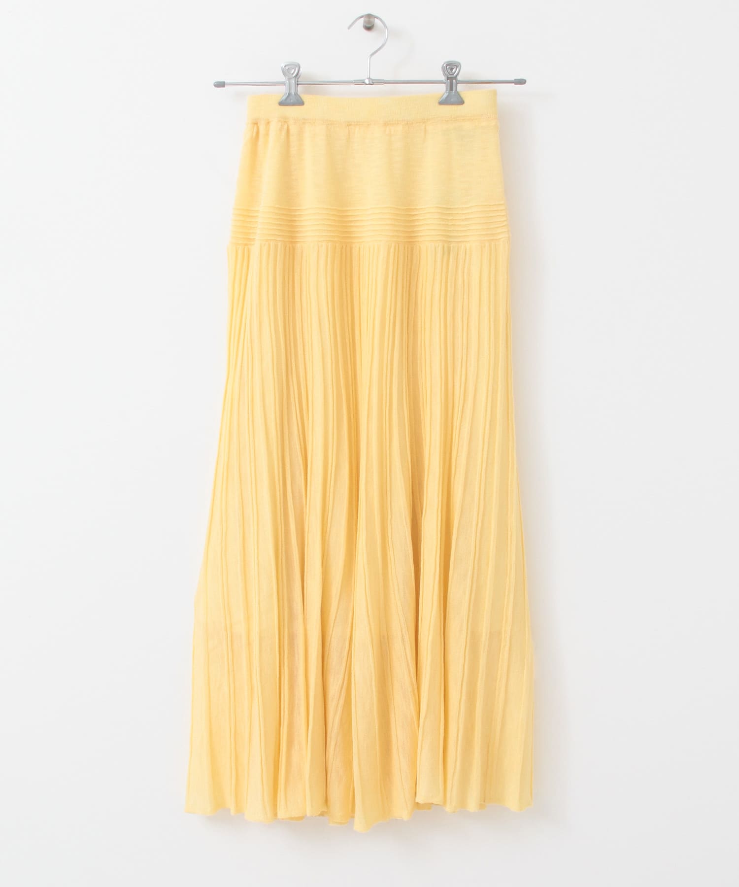 プリーツRIBニットスカート YELLOW one
