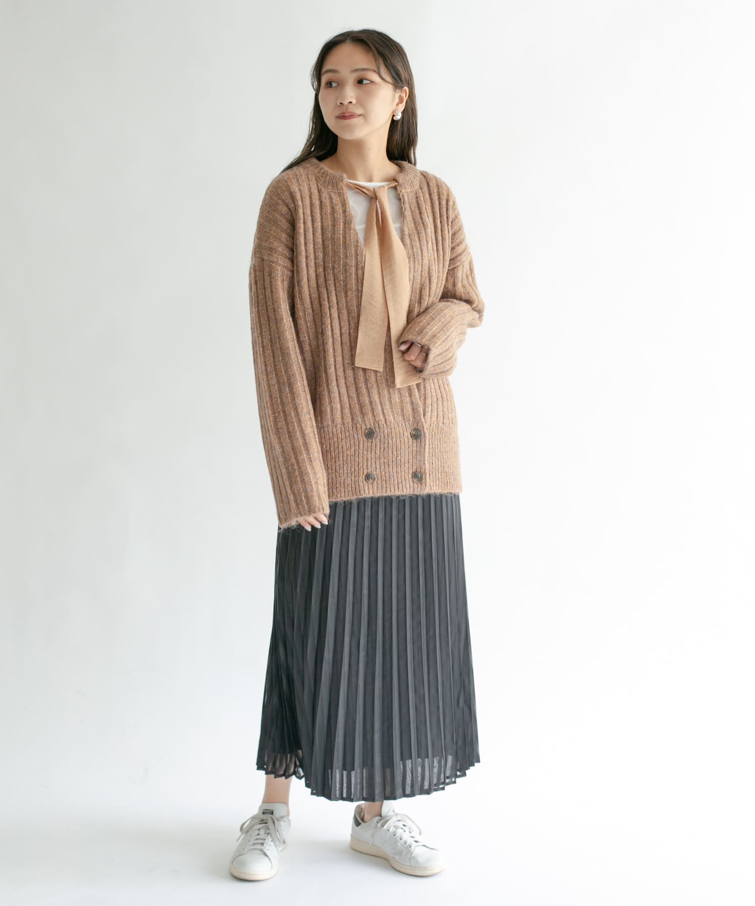 シアーラッププリーツスカート BLACK one