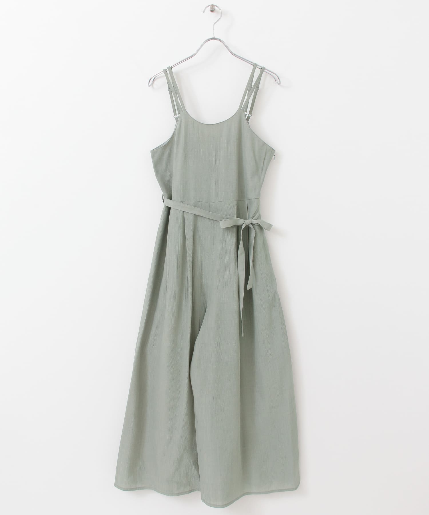 シアーコールワイドキャミサロペット FOG GREEN one
