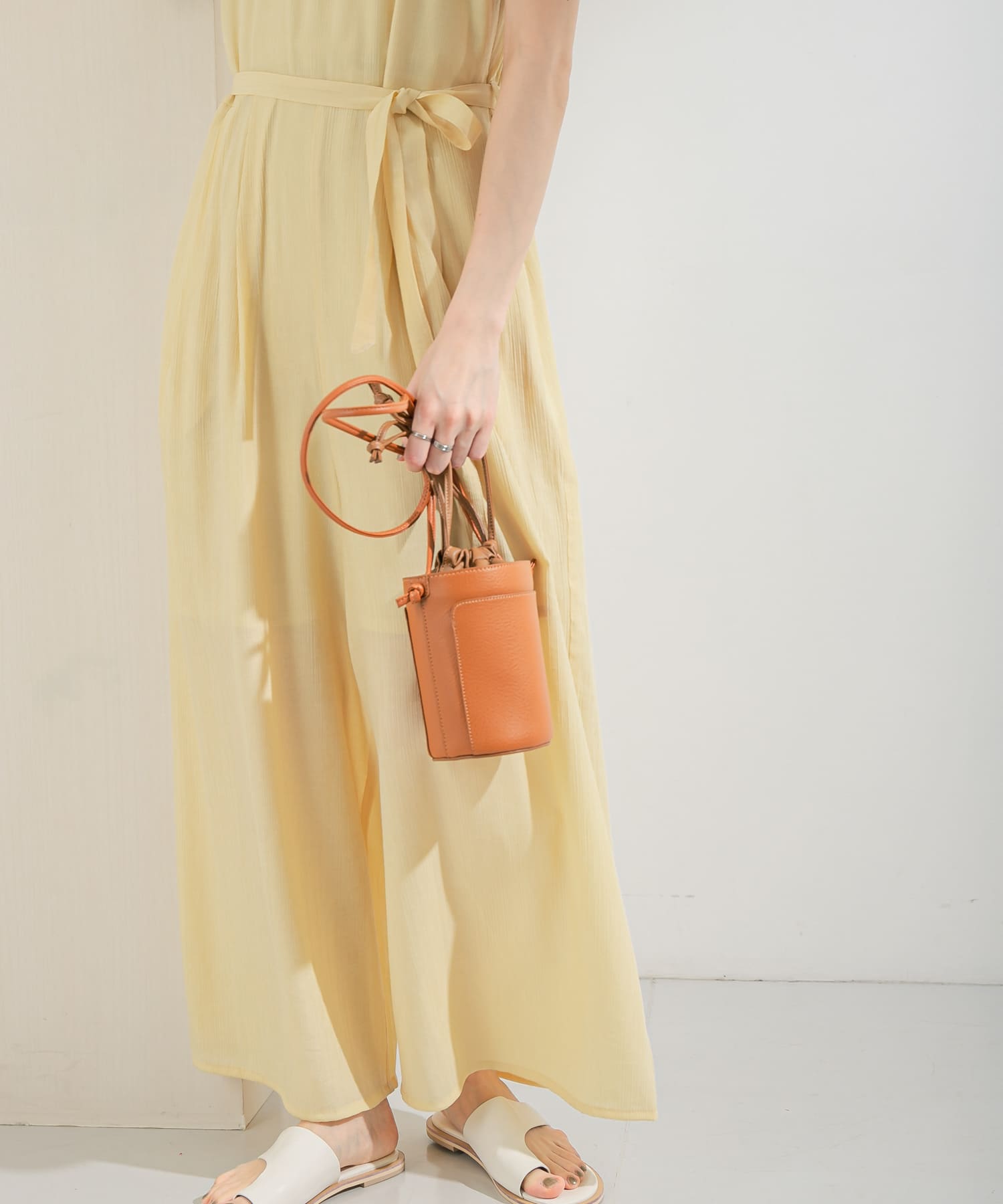 シアーコールワイドキャミサロペット YELLOW one