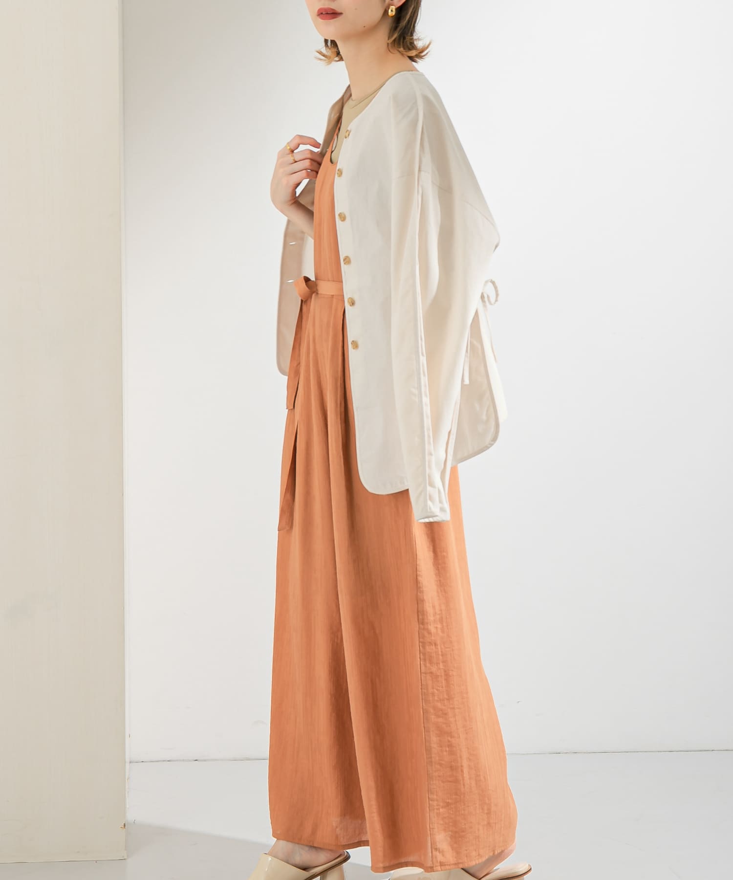 シアーコールワイドキャミサロペット ORG BROWN one