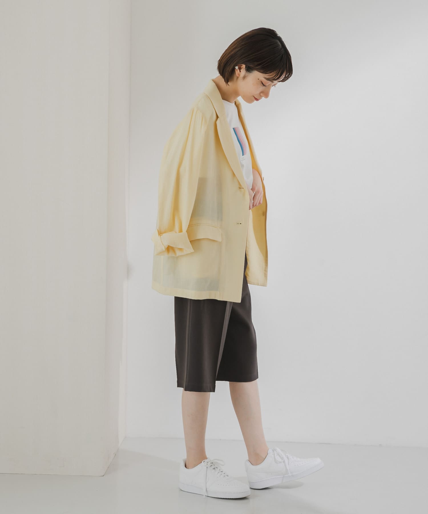 ストレートハーフパンツ D.BROWN one