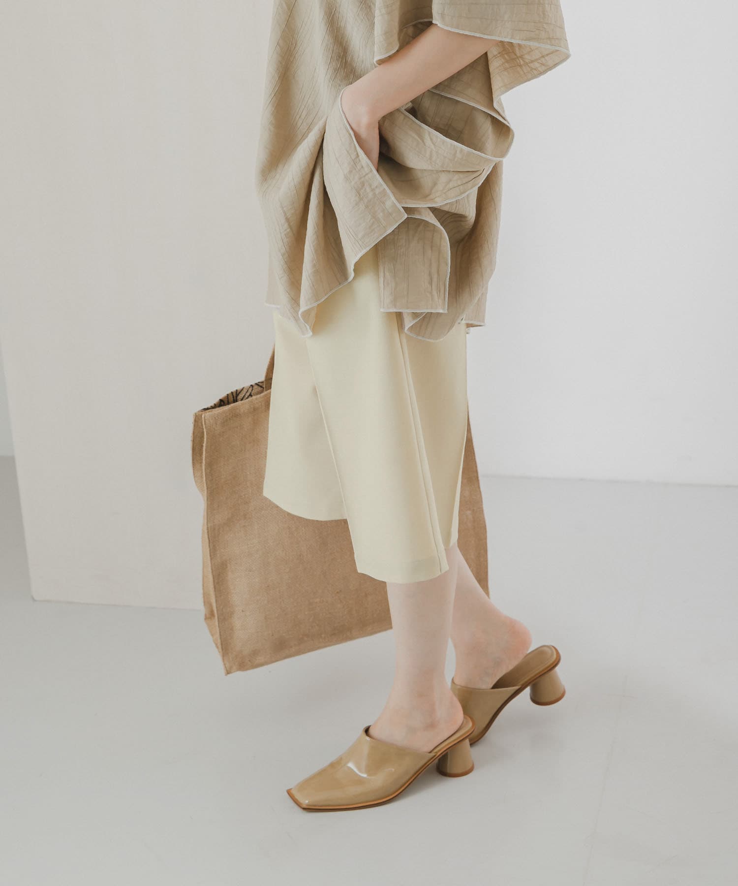 ストレートハーフパンツ BEIGE one