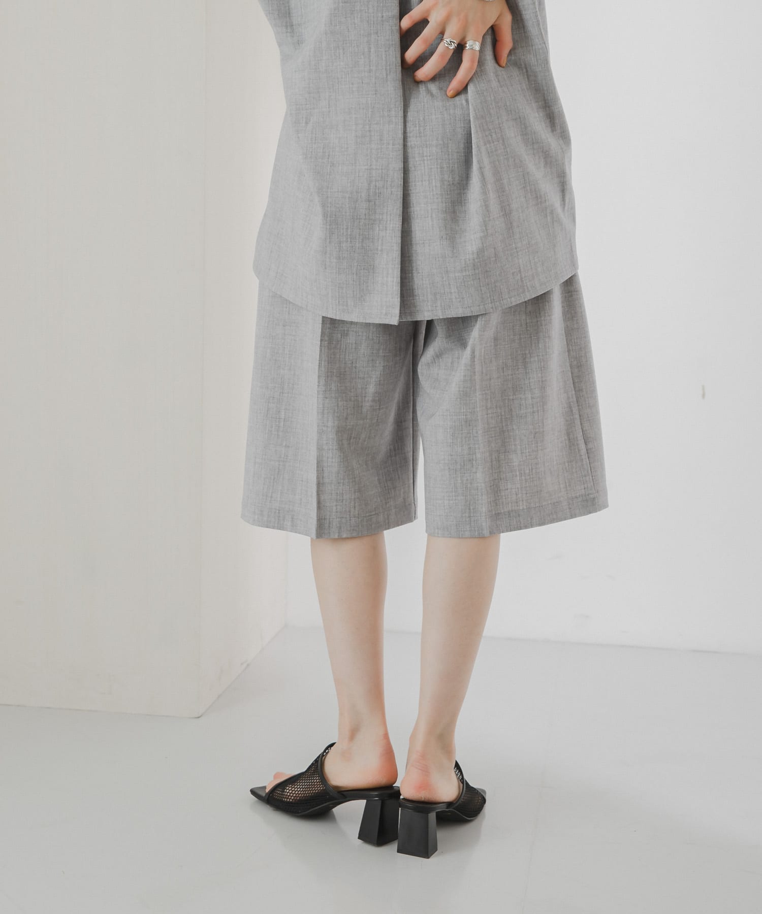 ストレートハーフパンツ L.GRAY one