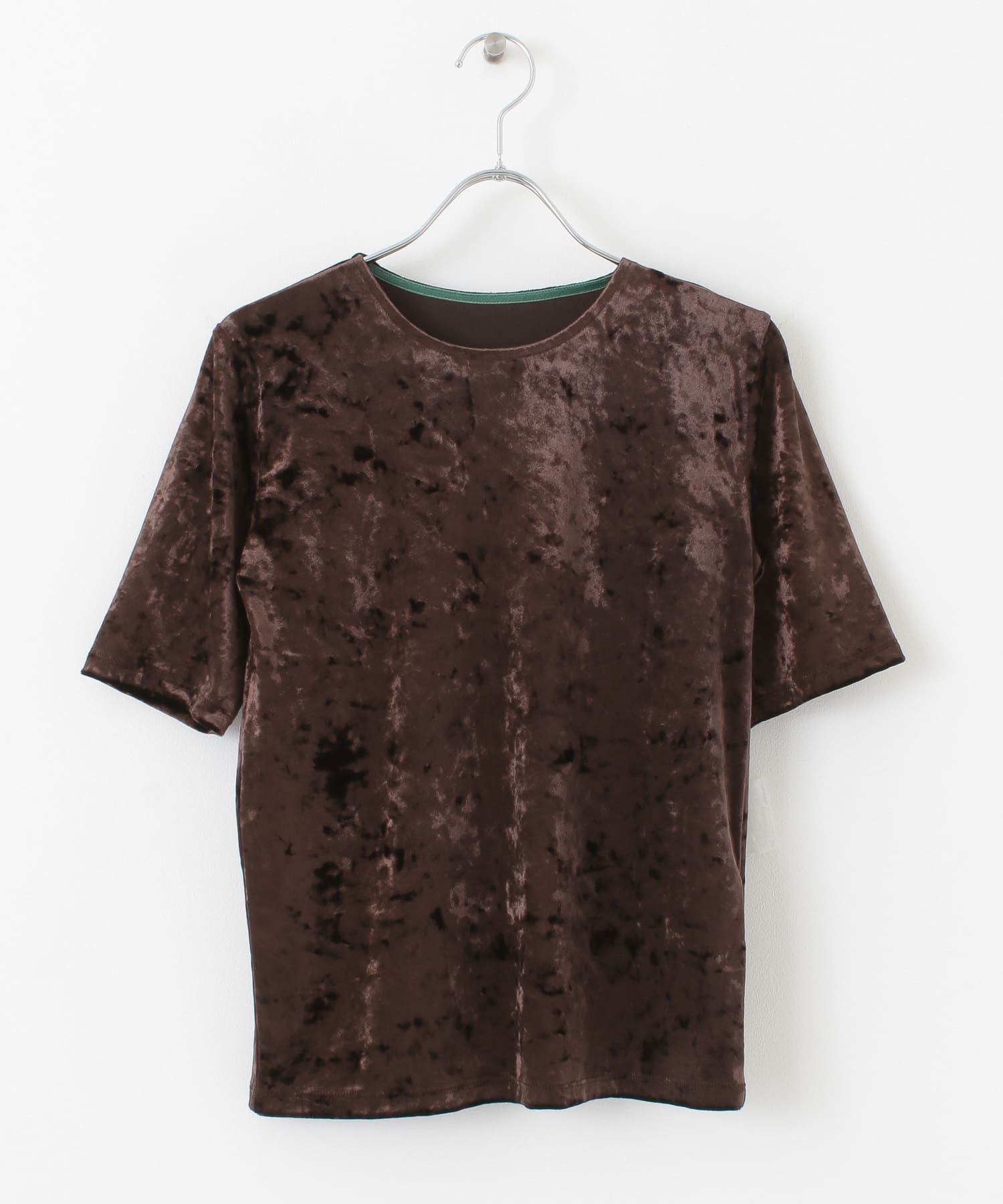 コンパクトベロアTシャツ D.BROWN one