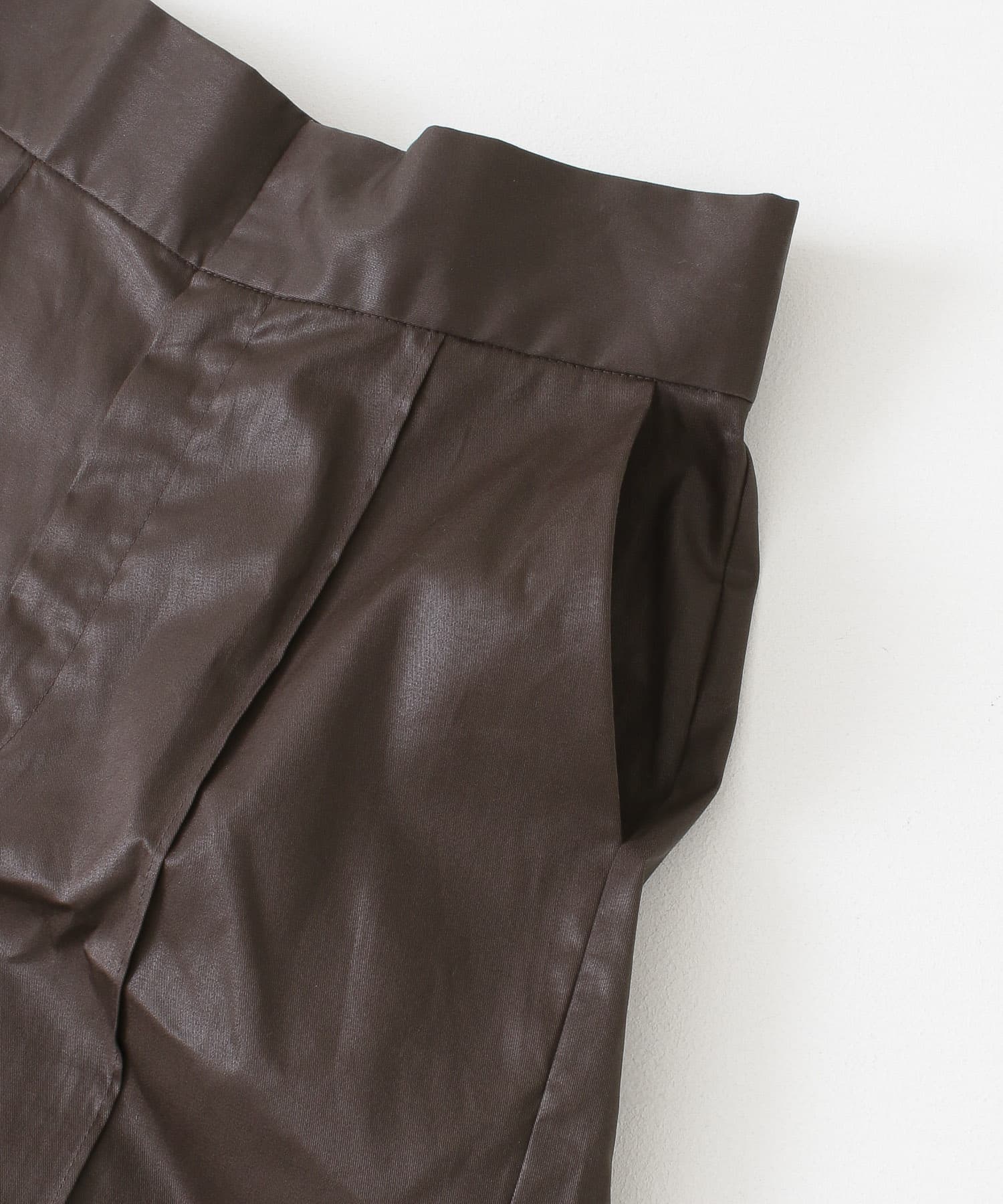 ハイウエストコーティングショートパンツ BROWN one