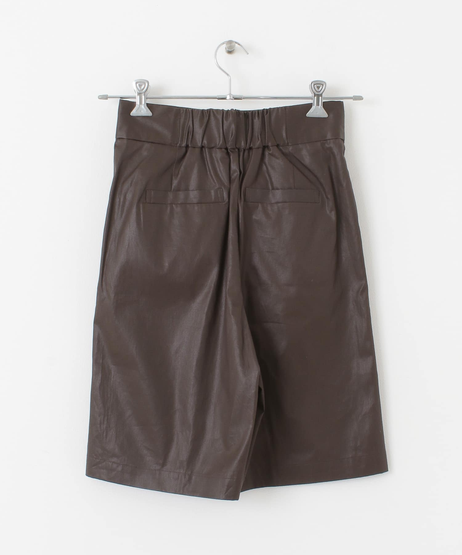ハイウエストコーティングショートパンツ BROWN one