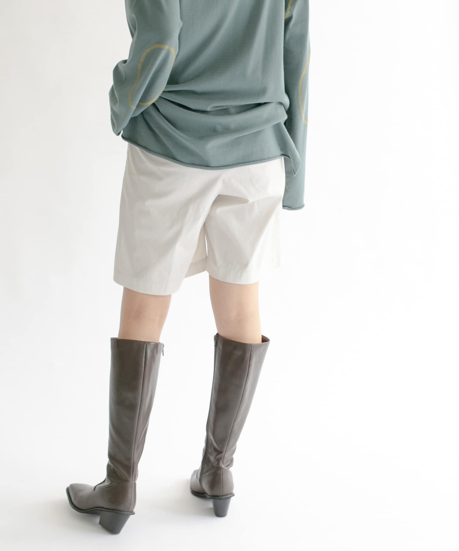 ハイウエストコーティングショートパンツ