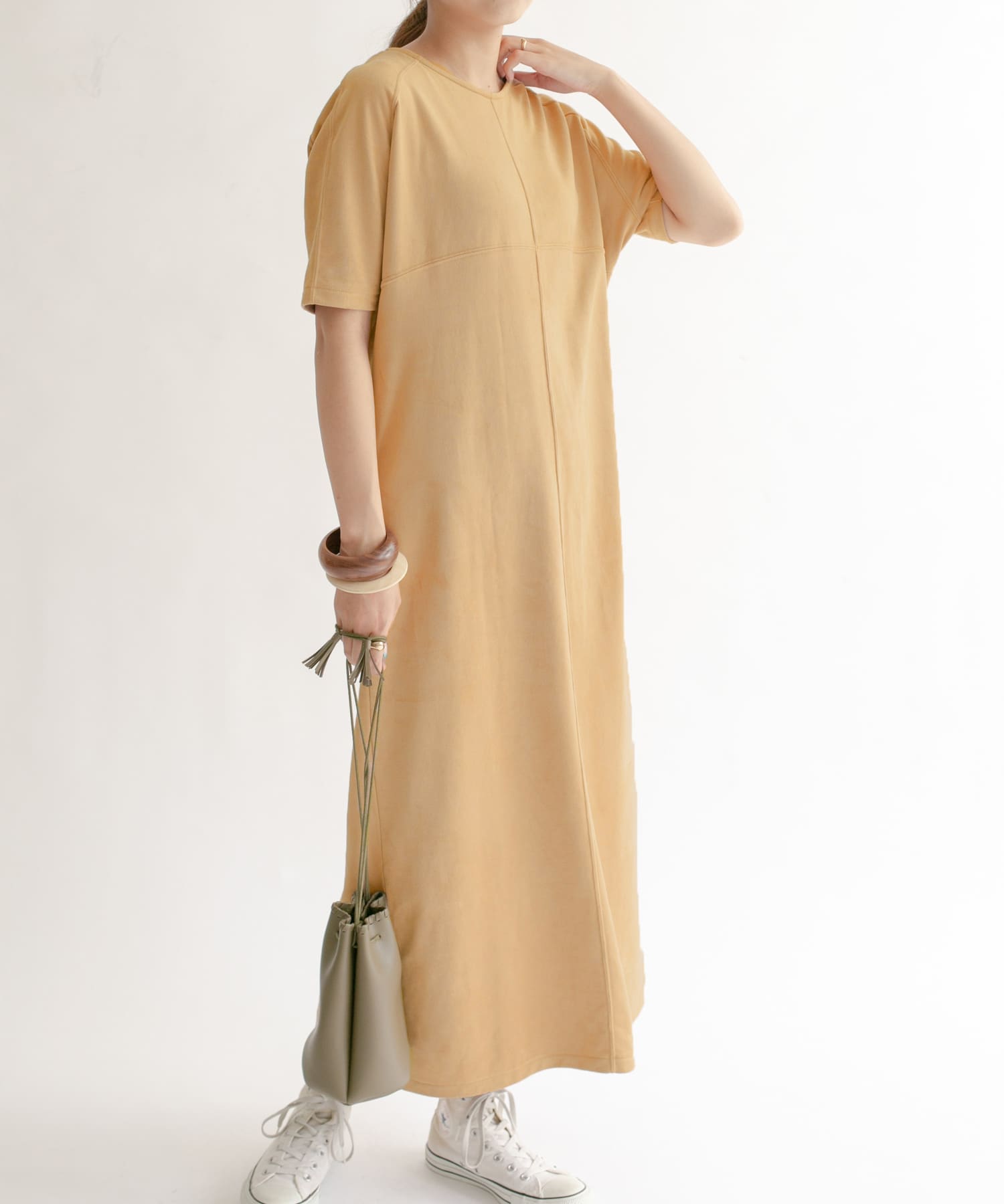 スエードロングワンピース CAMEL one