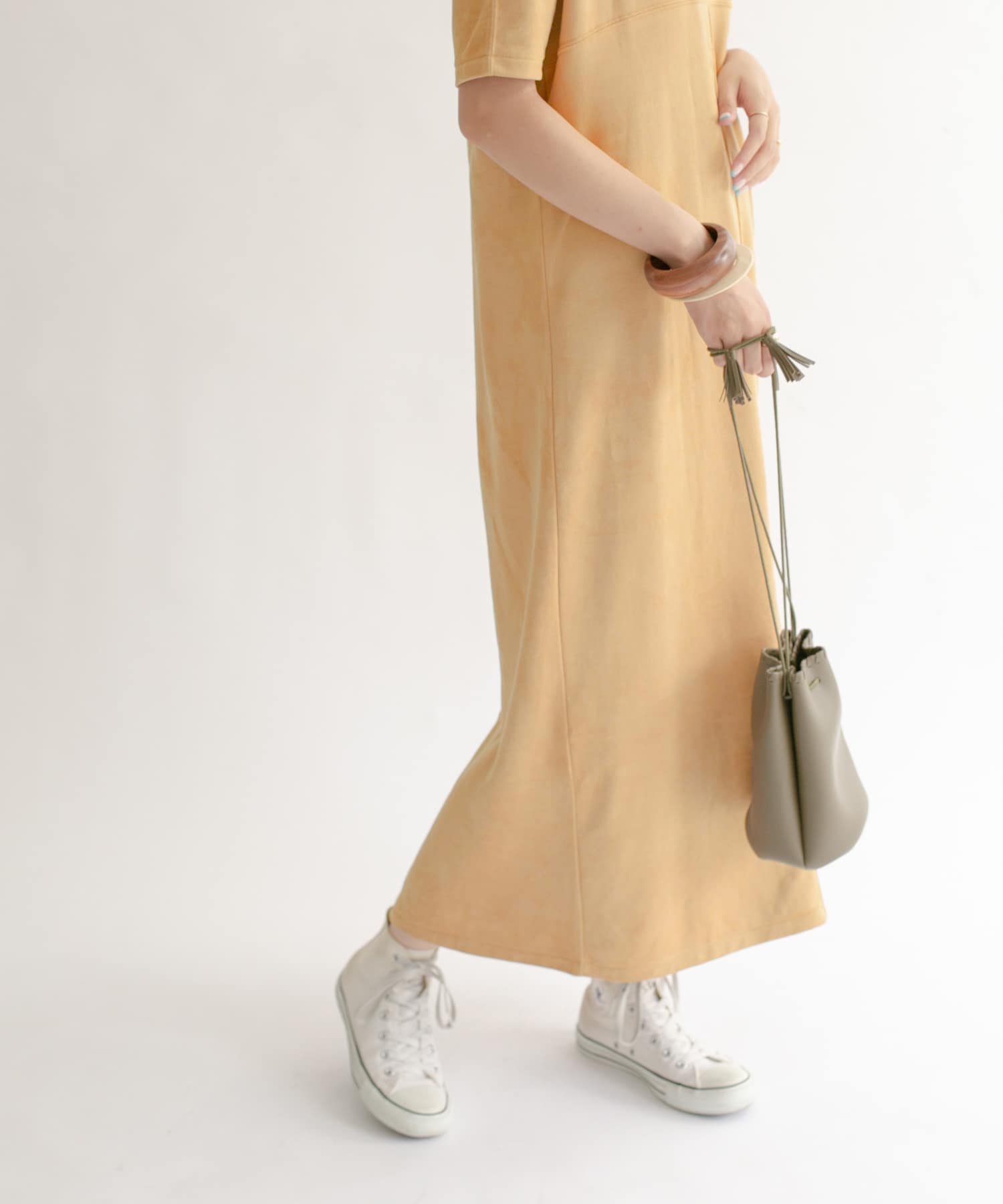 スエードロングワンピース CAMEL one