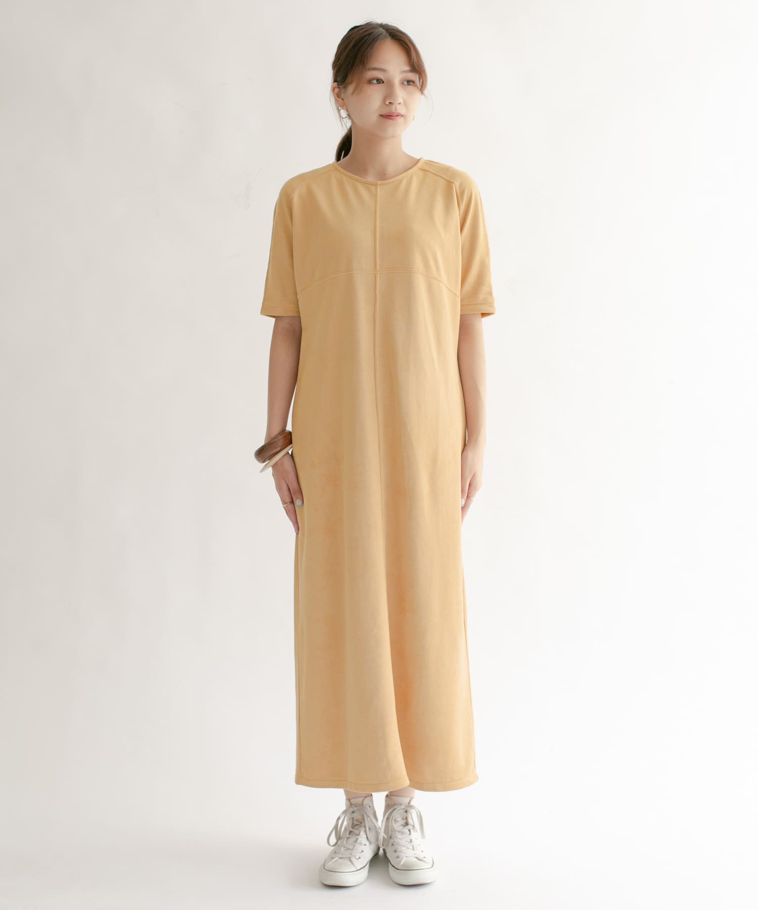 スエードロングワンピース CAMEL one