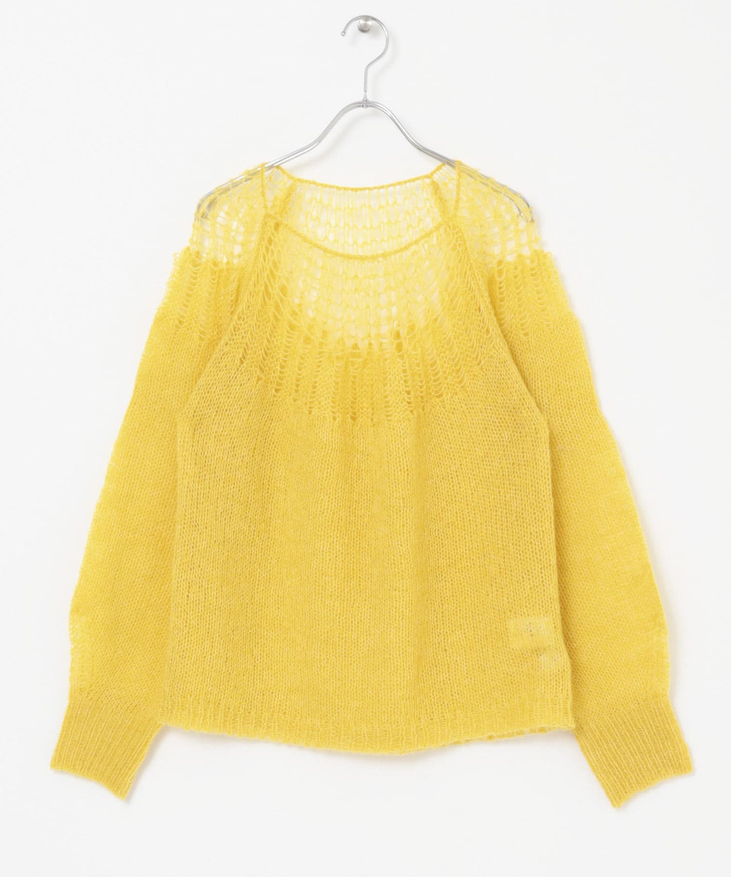 メッシュネックニット YELLOW one
