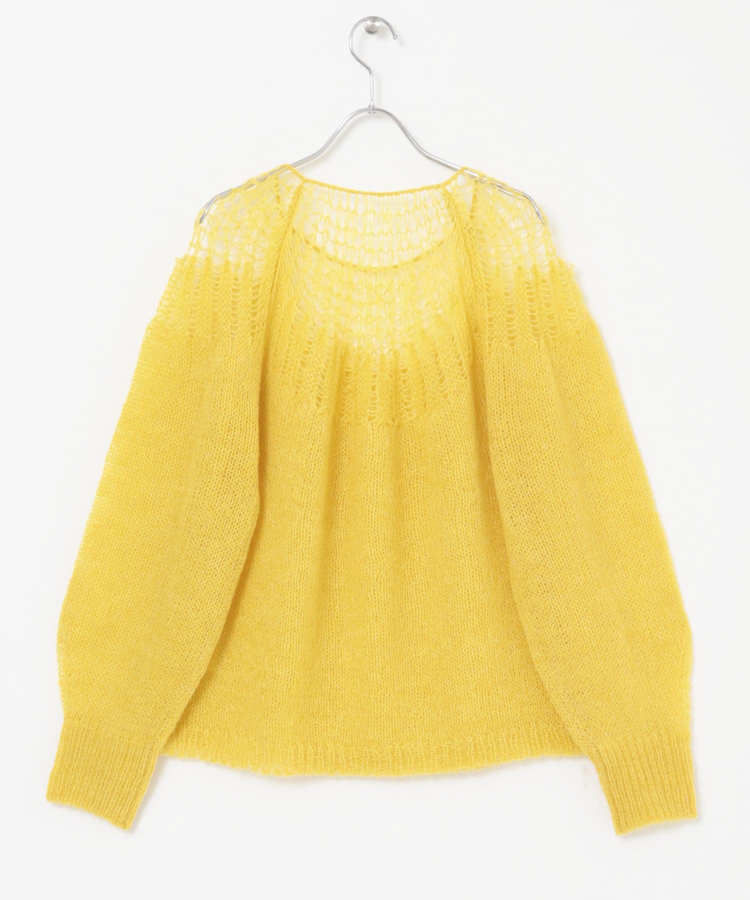 メッシュネックニット YELLOW one