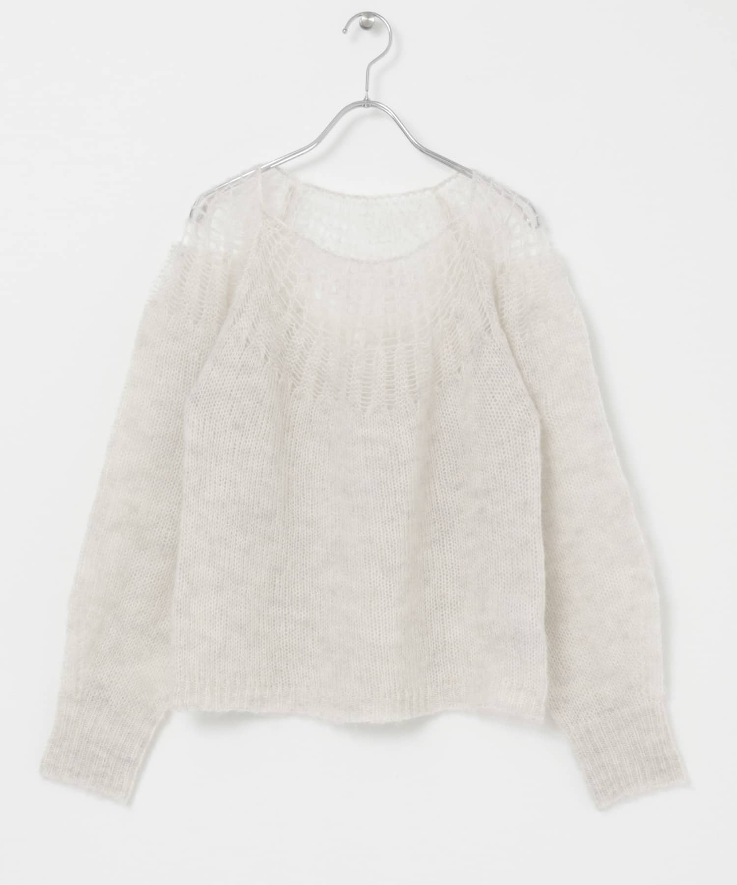 メッシュネックニット L.GREIGE one