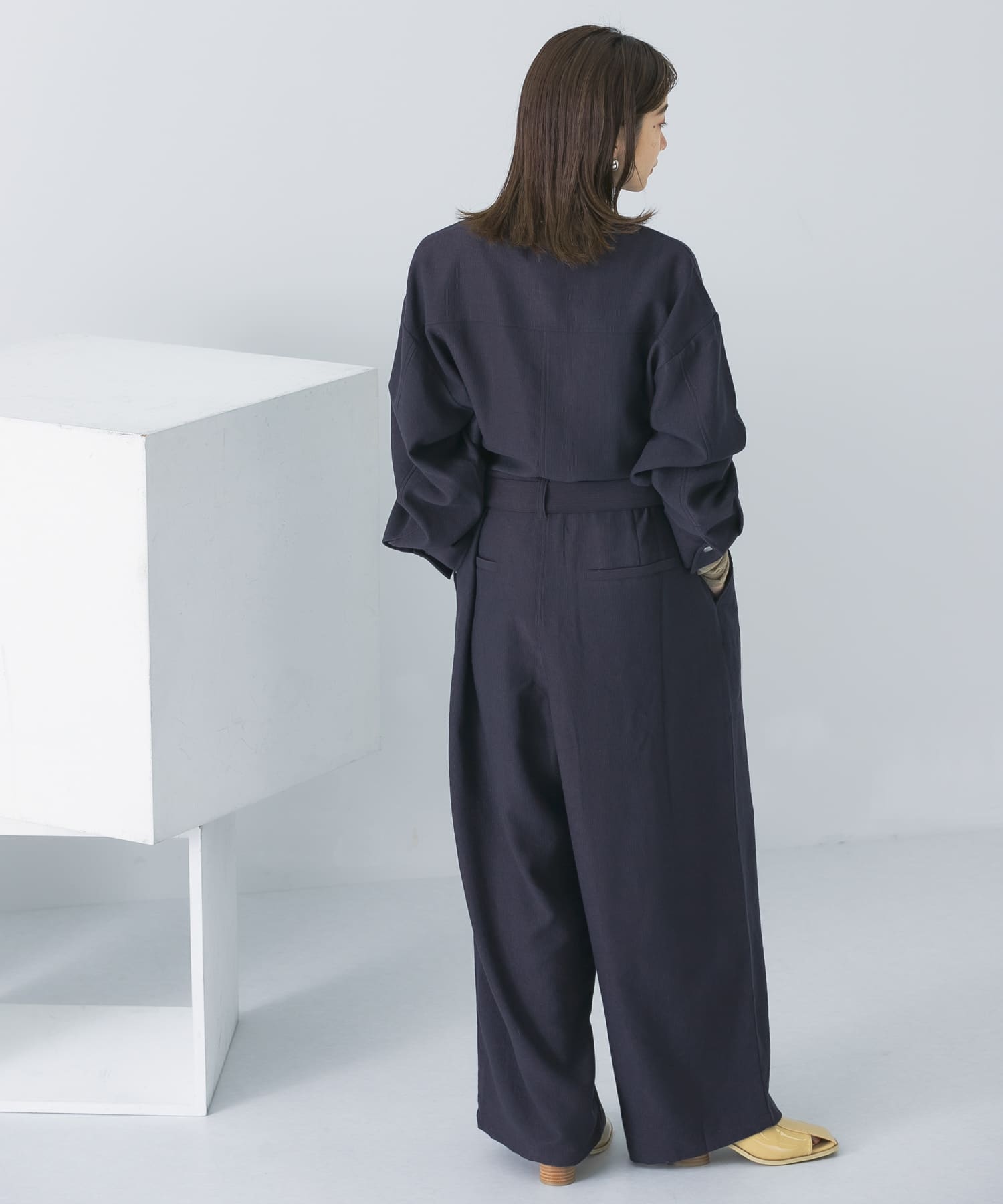 BIGシルエットジャンプスーツ D.NAVY one