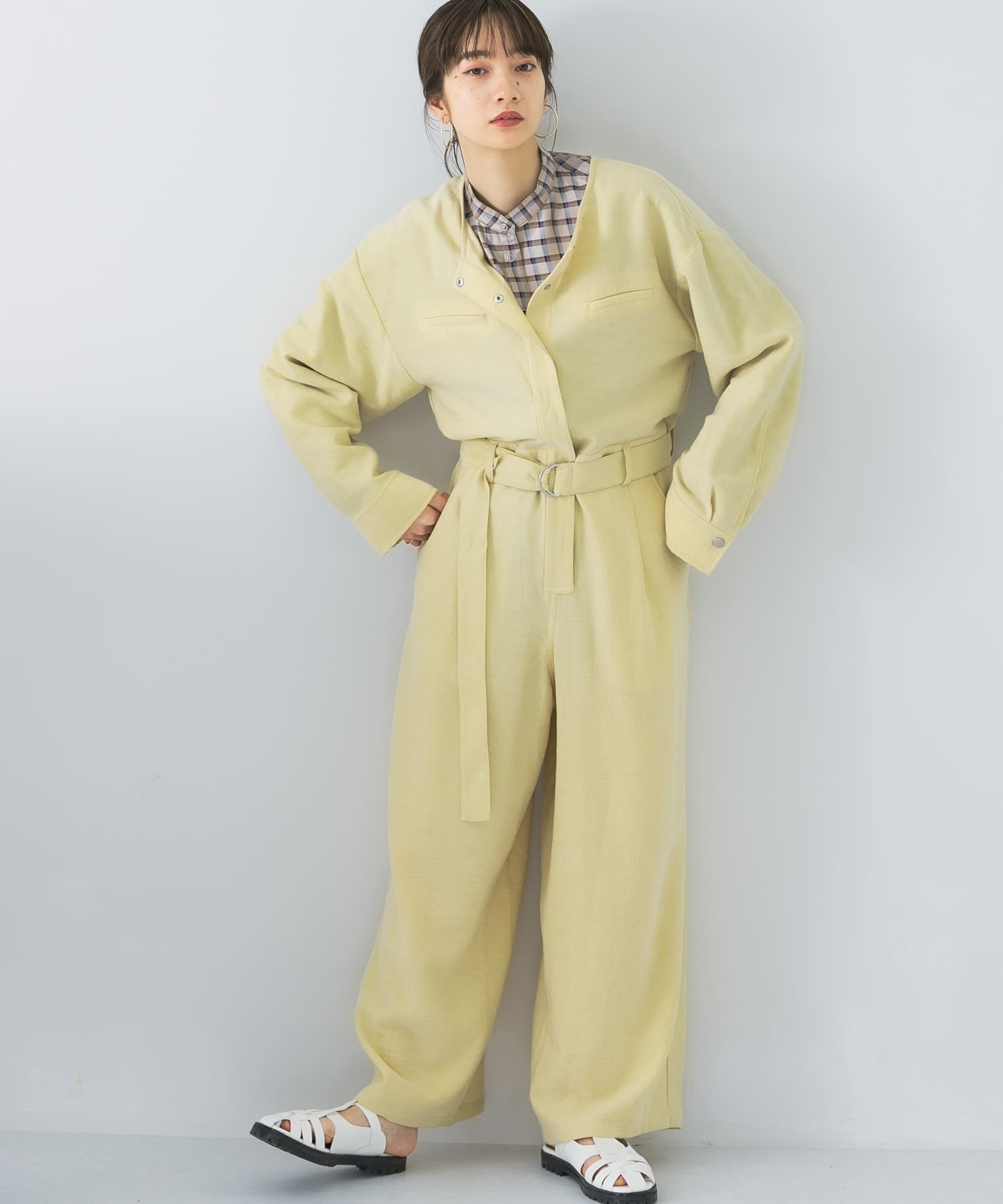 BIGシルエットジャンプスーツ IVORY one