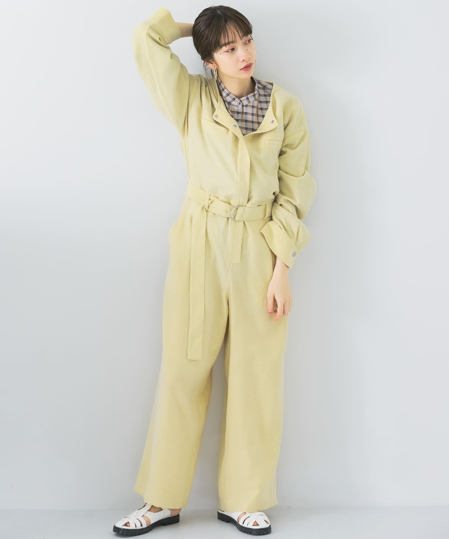 BIGシルエットジャンプスーツ IVORY one