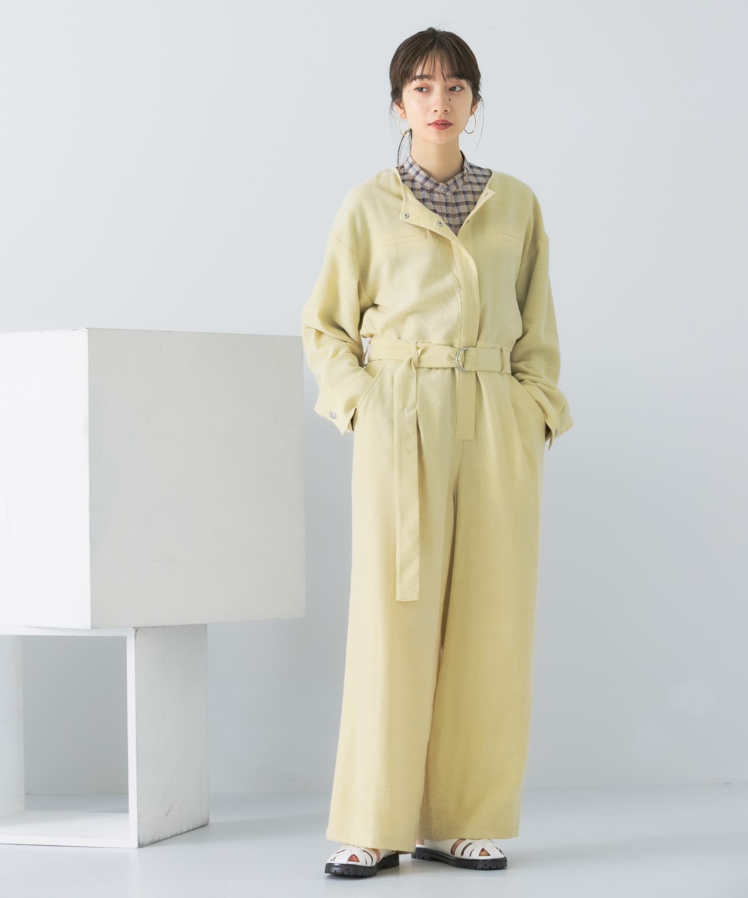 BIGシルエットジャンプスーツ IVORY one