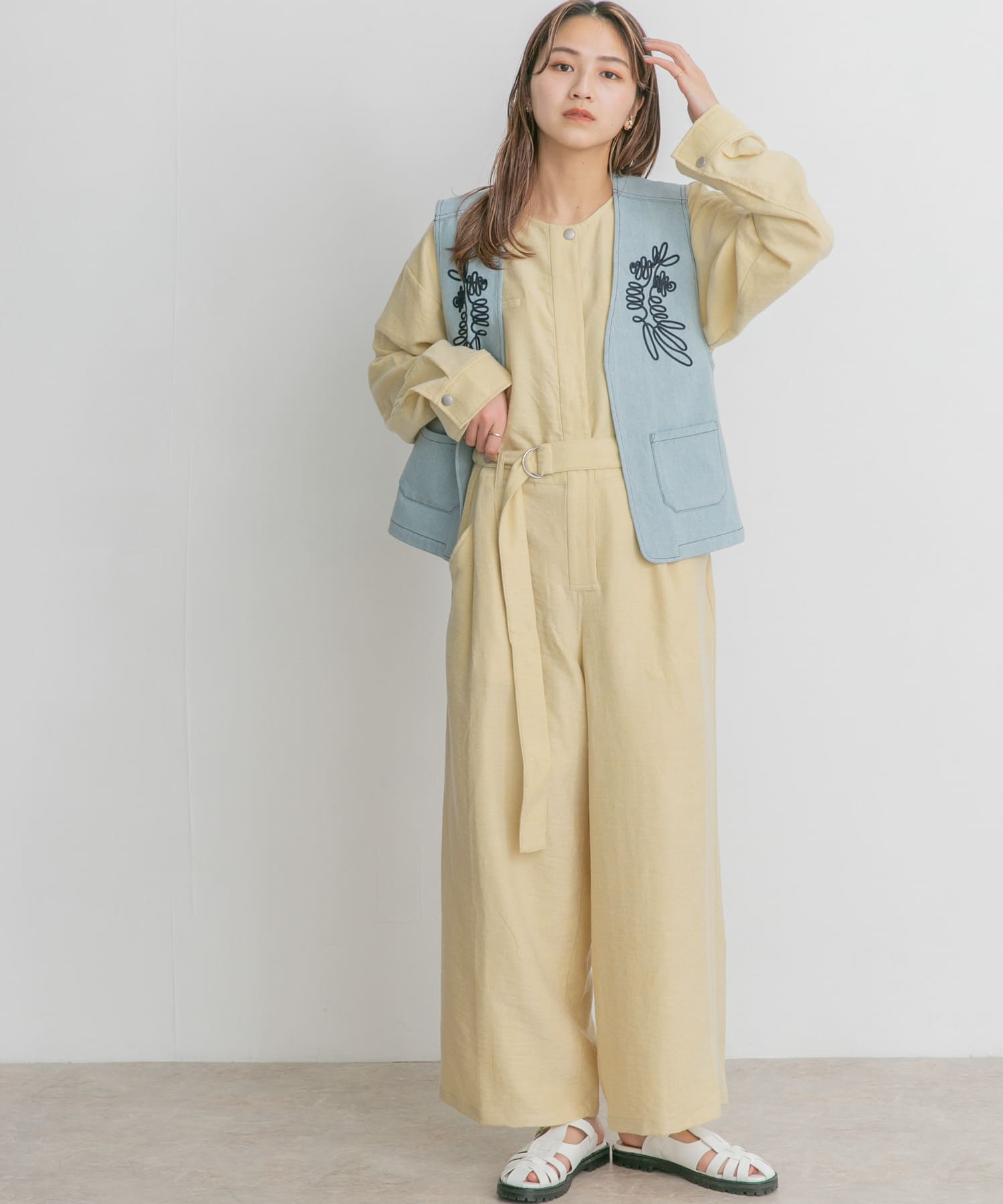 BIGシルエットジャンプスーツ IVORY one