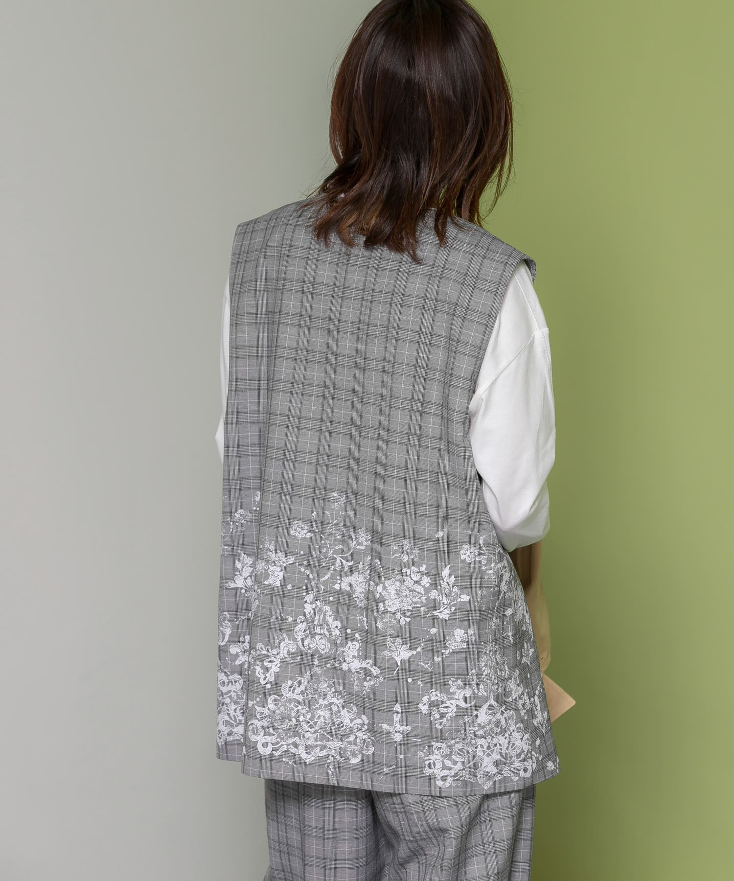 レースプリントチェックベスト GRAY one
