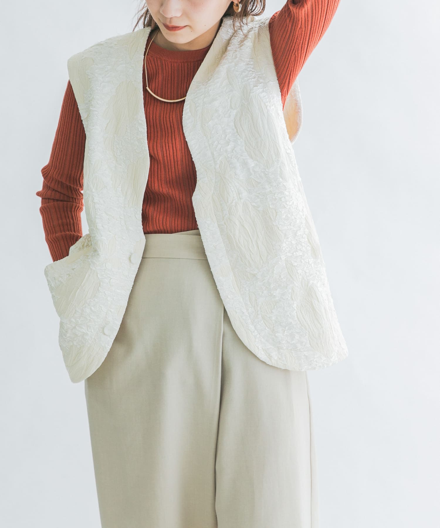 BIGジャガードベスト BUTTER one