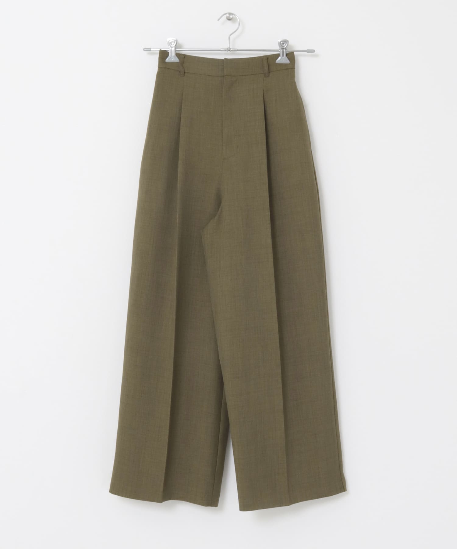 タックWIDEストレートパンツ OLIVEBROWN one
