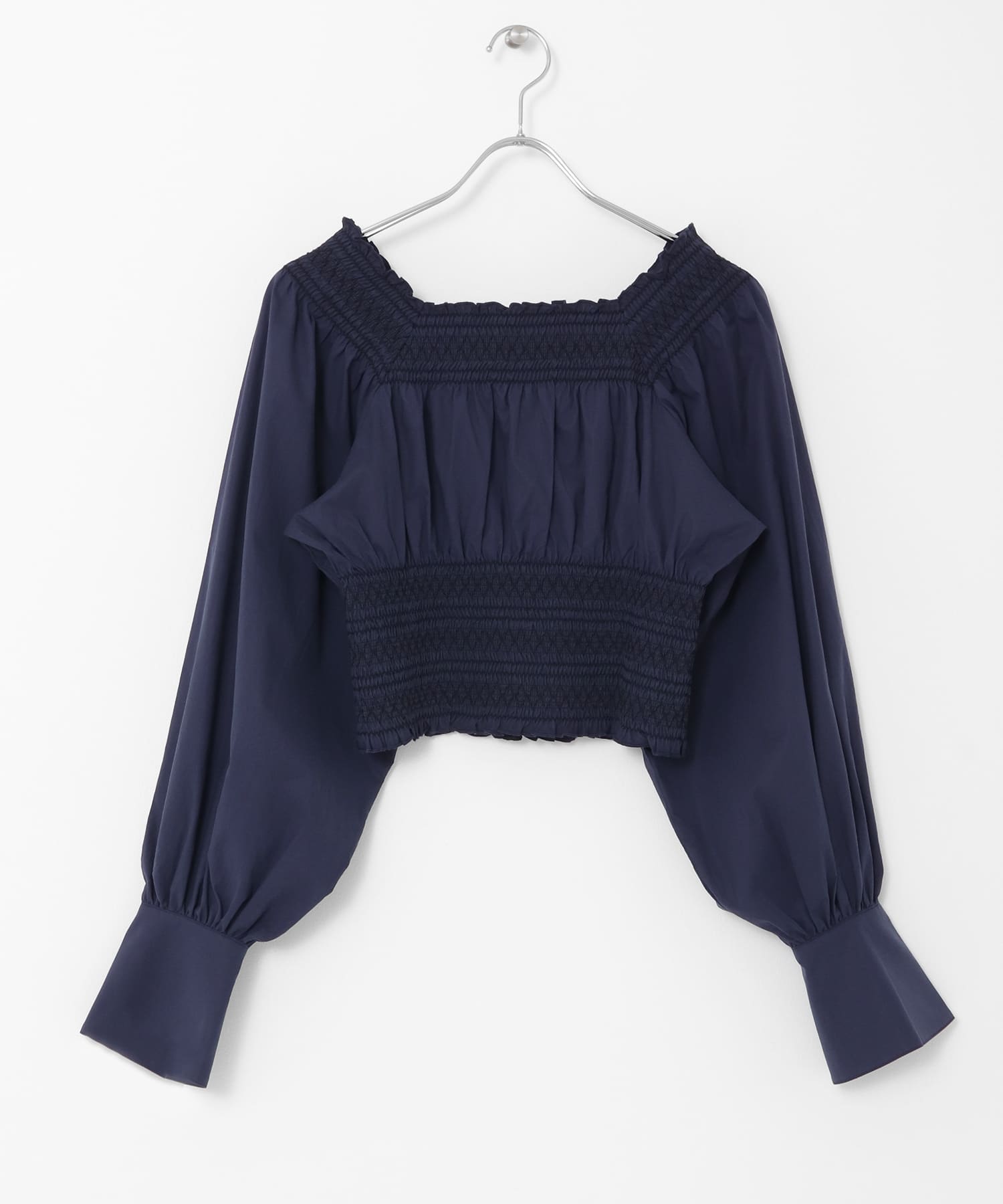 スモッキングミニトップス NAVY one
