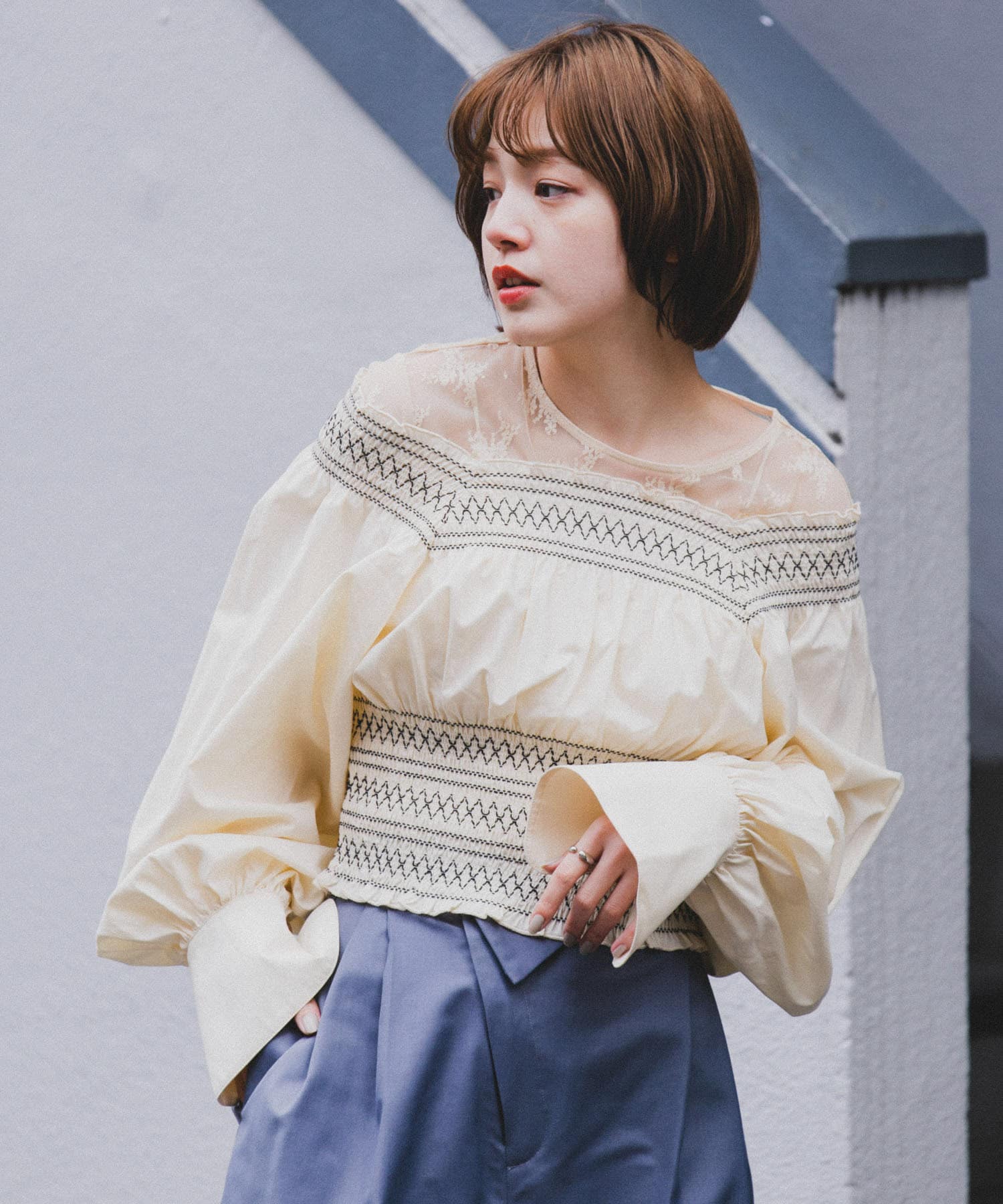 身長：160cm サイズ：one