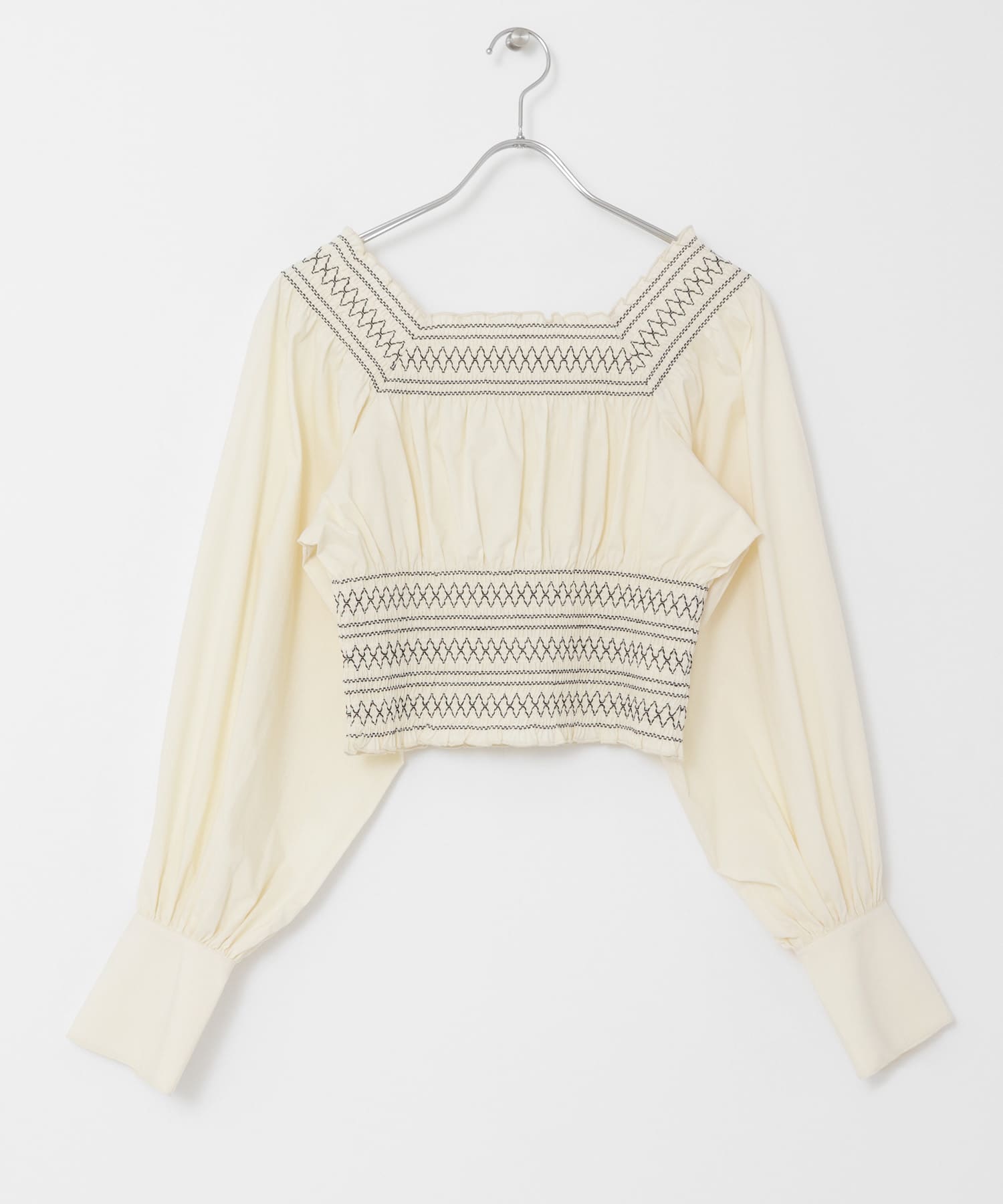 スモッキングミニトップス IVORY one