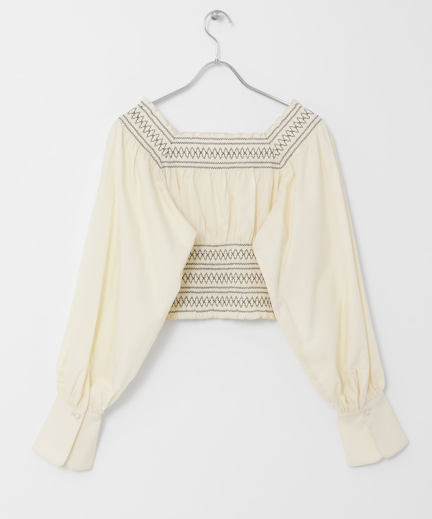 スモッキングミニトップス IVORY one