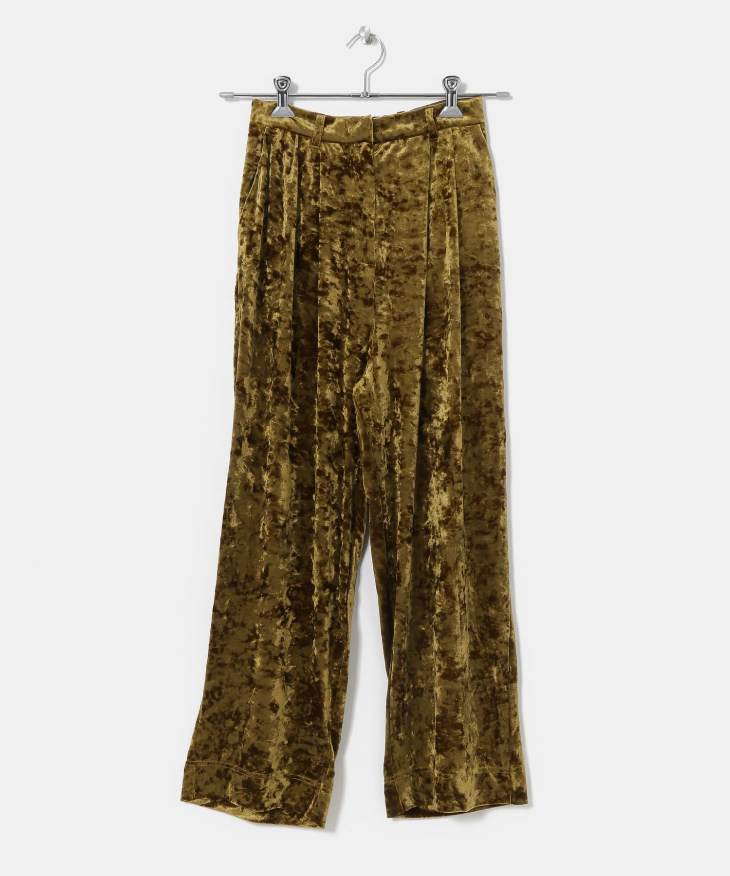 クラッシュベロアパンツ GOLDBROWN one