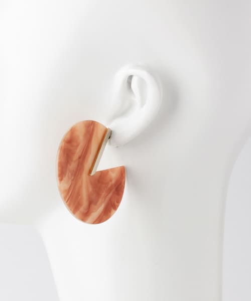 アクリルサークルピアス BROWN one