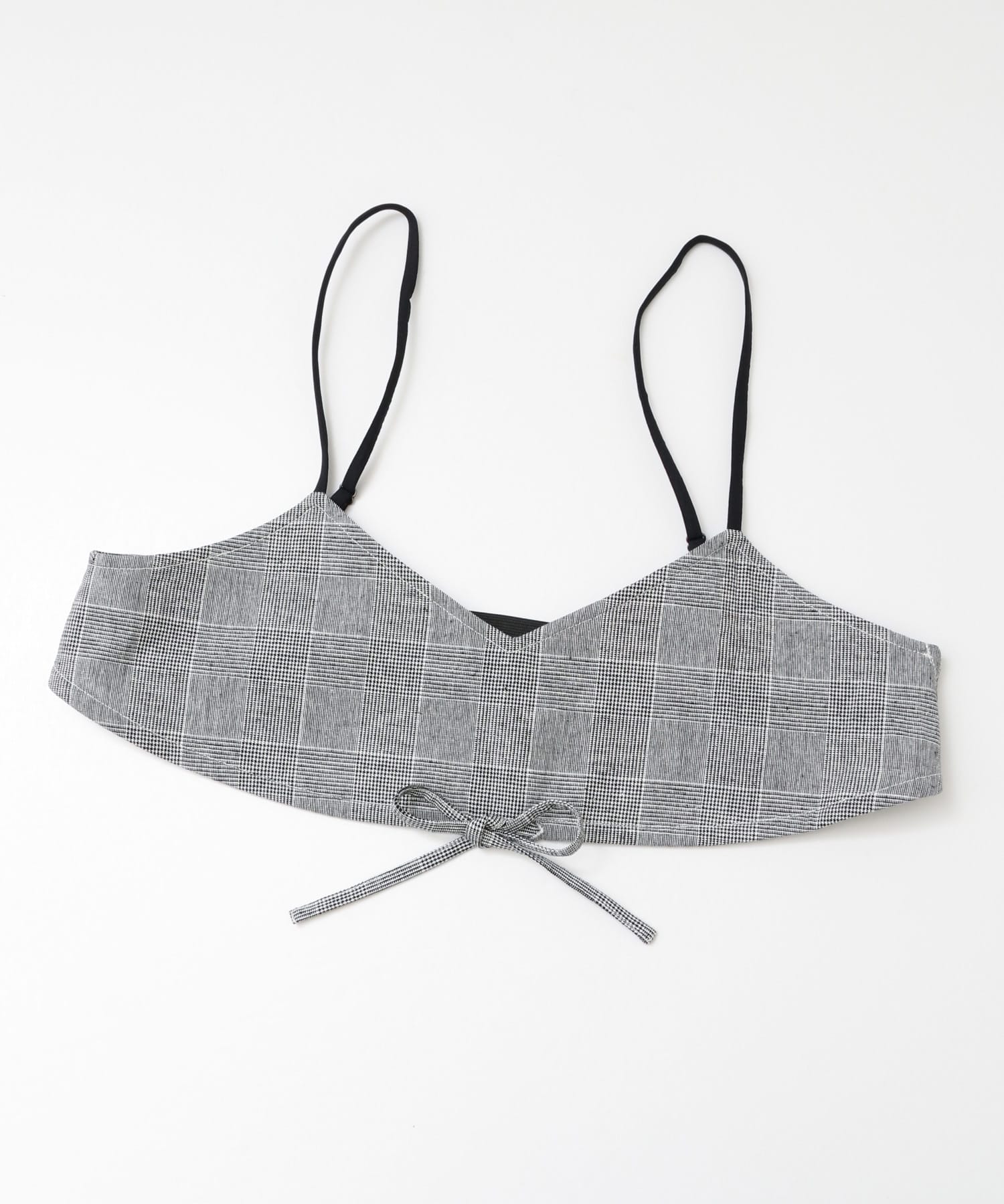 グレンチェックブラトップ∴ WHT×BLK one