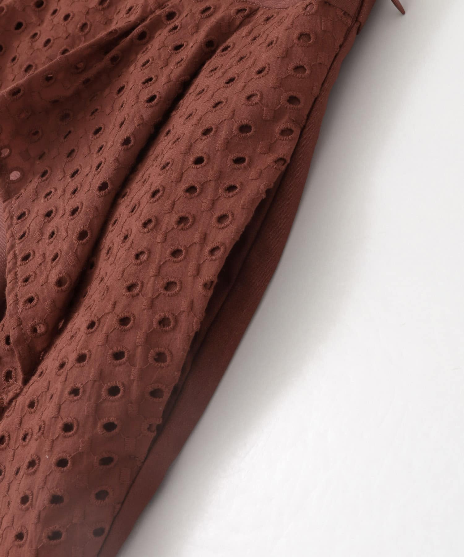 ペプラムレース変型スカート∴ BROWN one