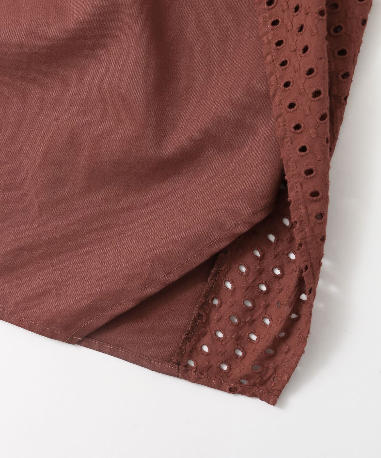 ペプラムレース変型スカート∴ BROWN one