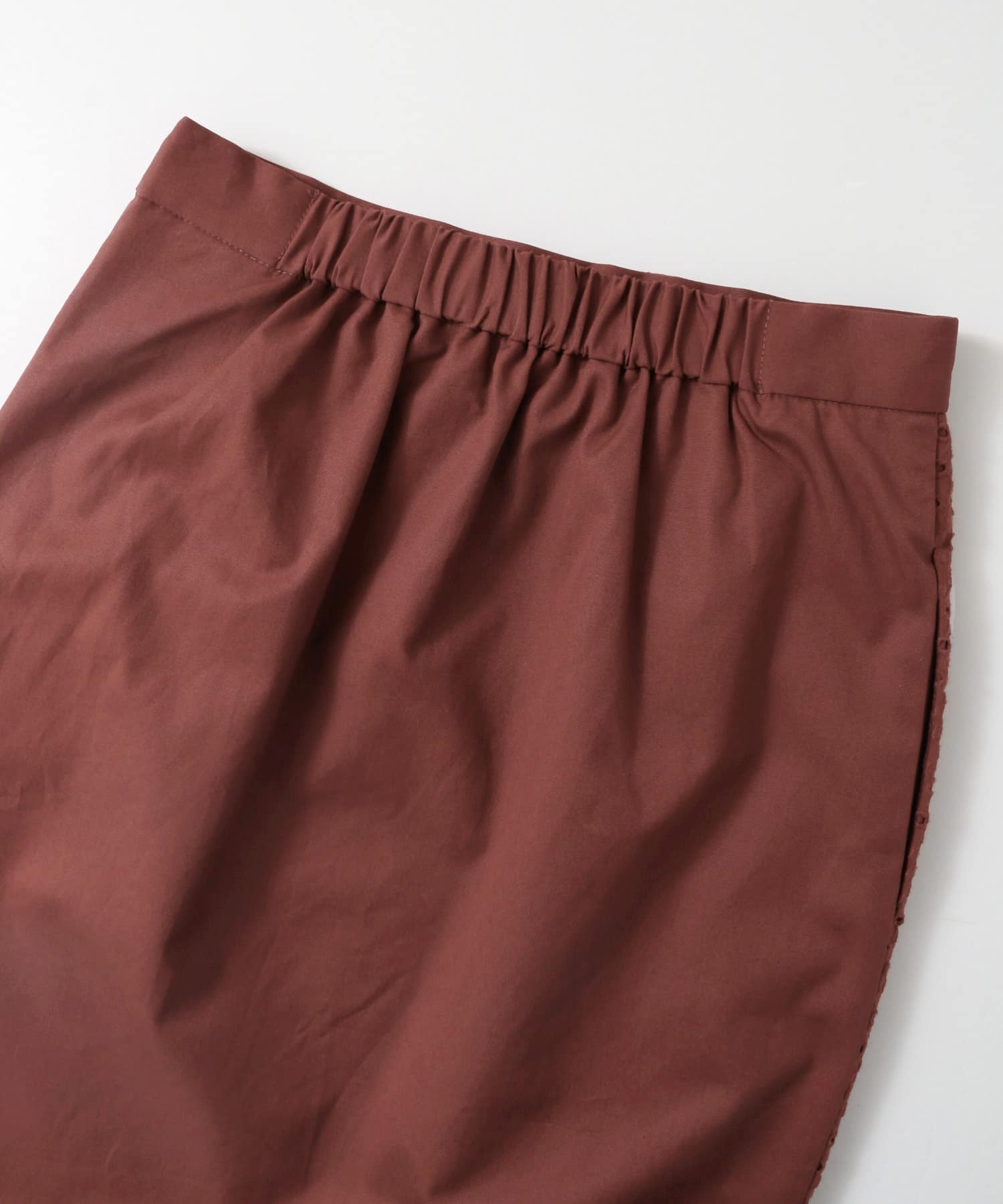 ペプラムレース変型スカート∴ BROWN one