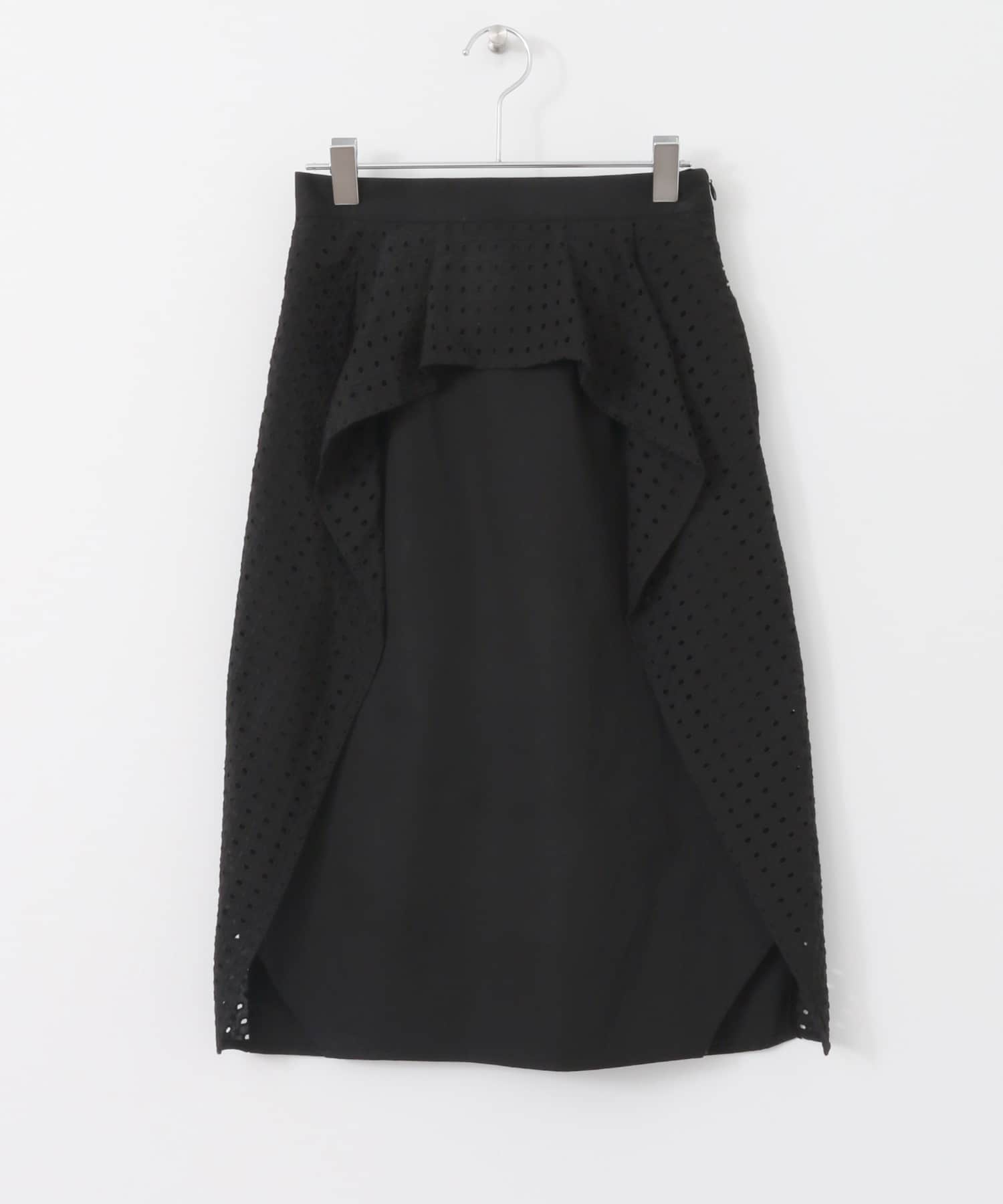 ペプラムレース変型スカート∴ BLACK one