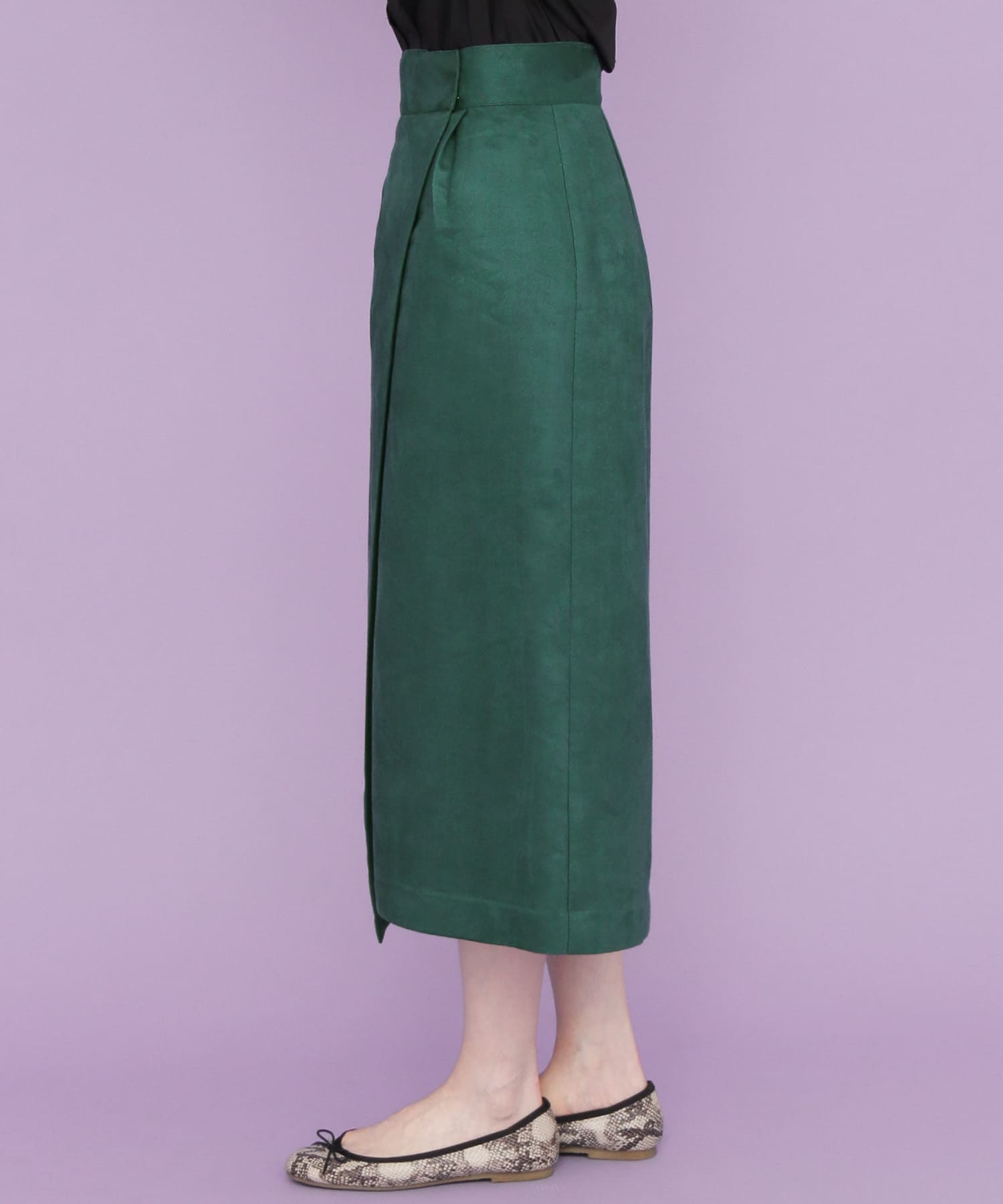 カラースエードラップスカート∴ GREEN 36