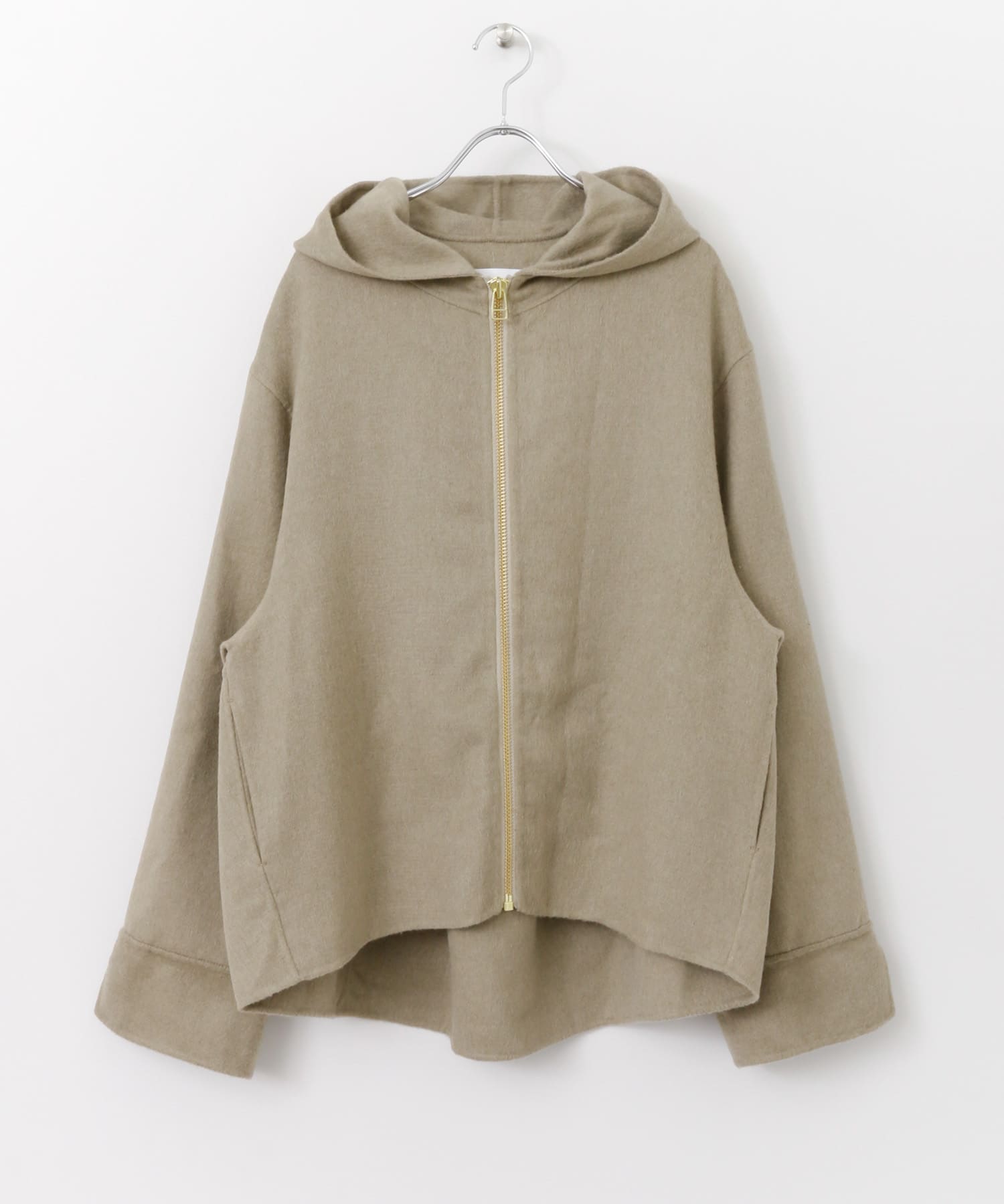 フードWIDEショートコート∴ BEIGE one