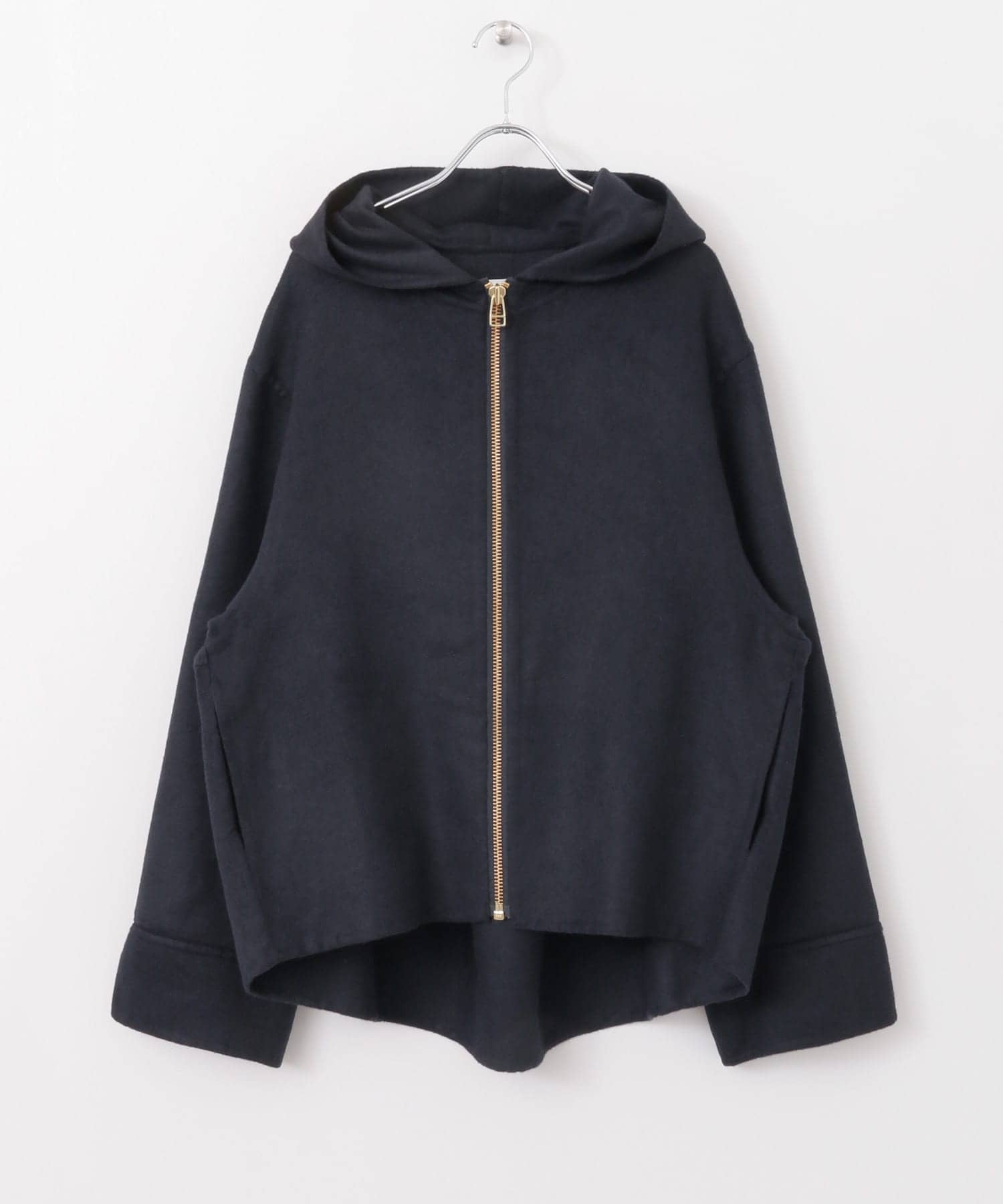 フードWIDEショートコート∴ NAVY one