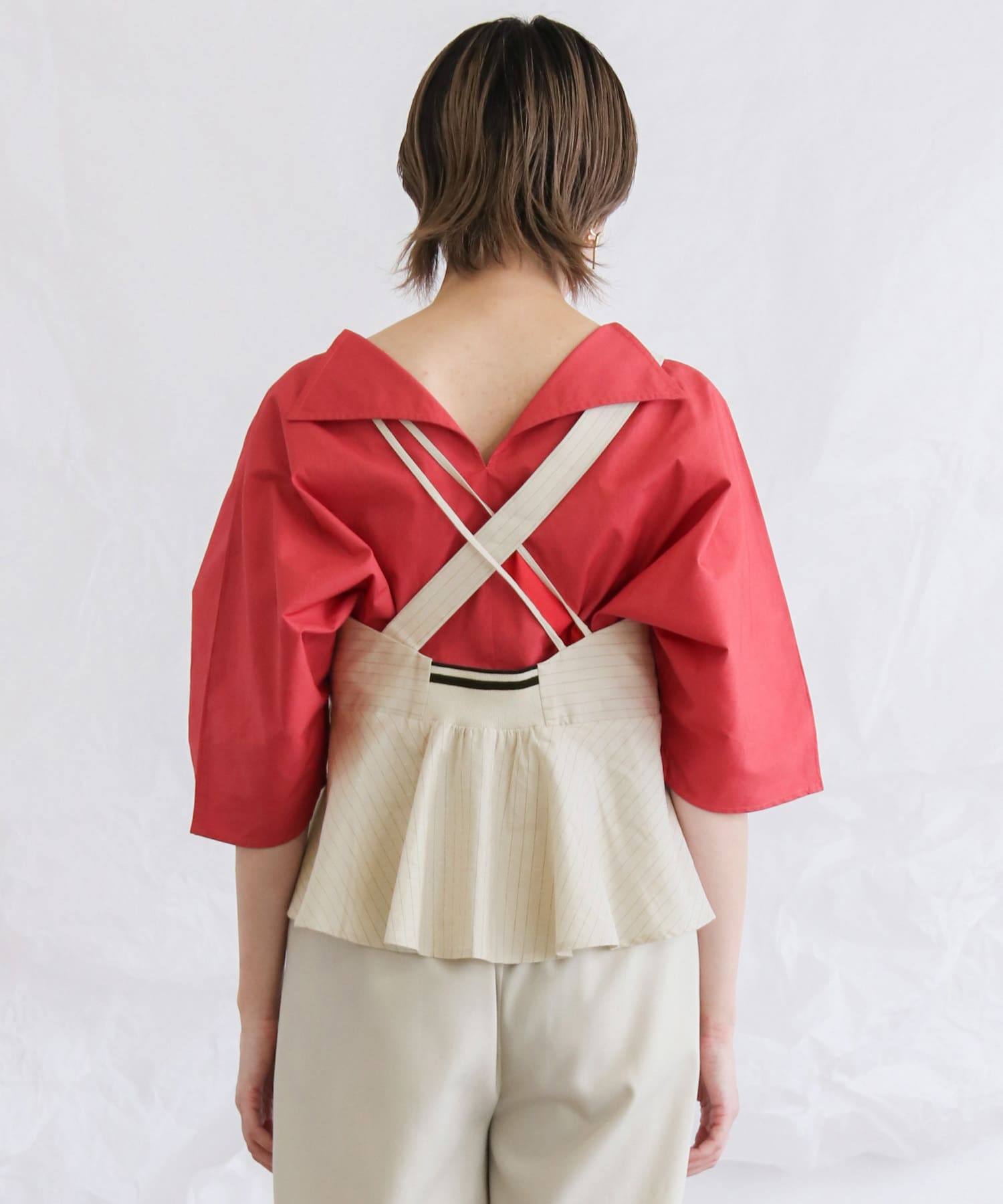 ストライプアシンメトリーキャミソール∴ BEIGE one