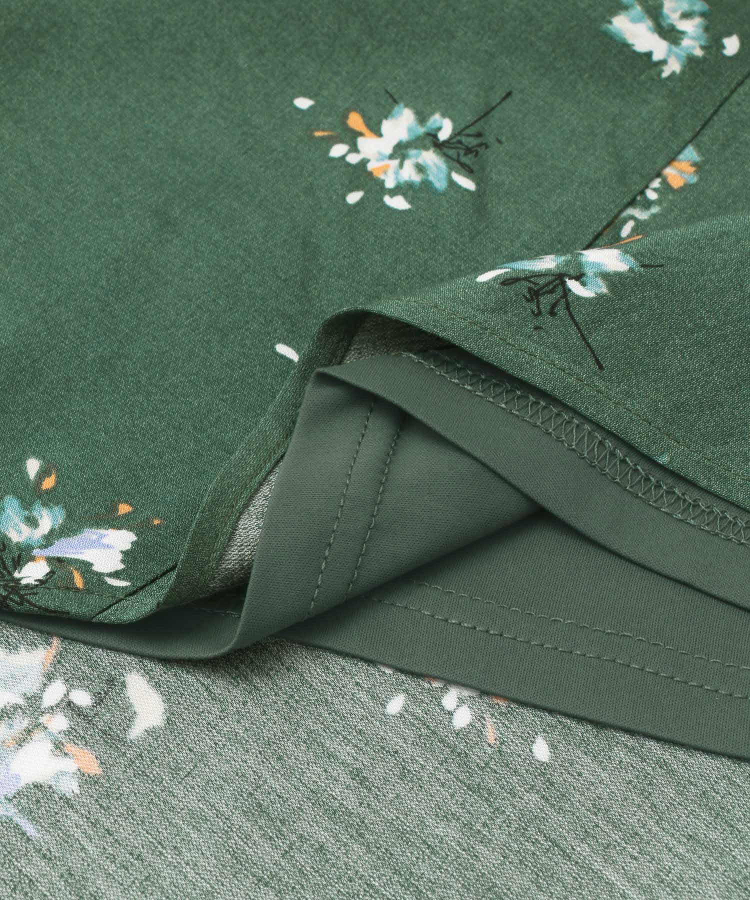 フラワーイレヘムバイアススカート∴ GREEN one