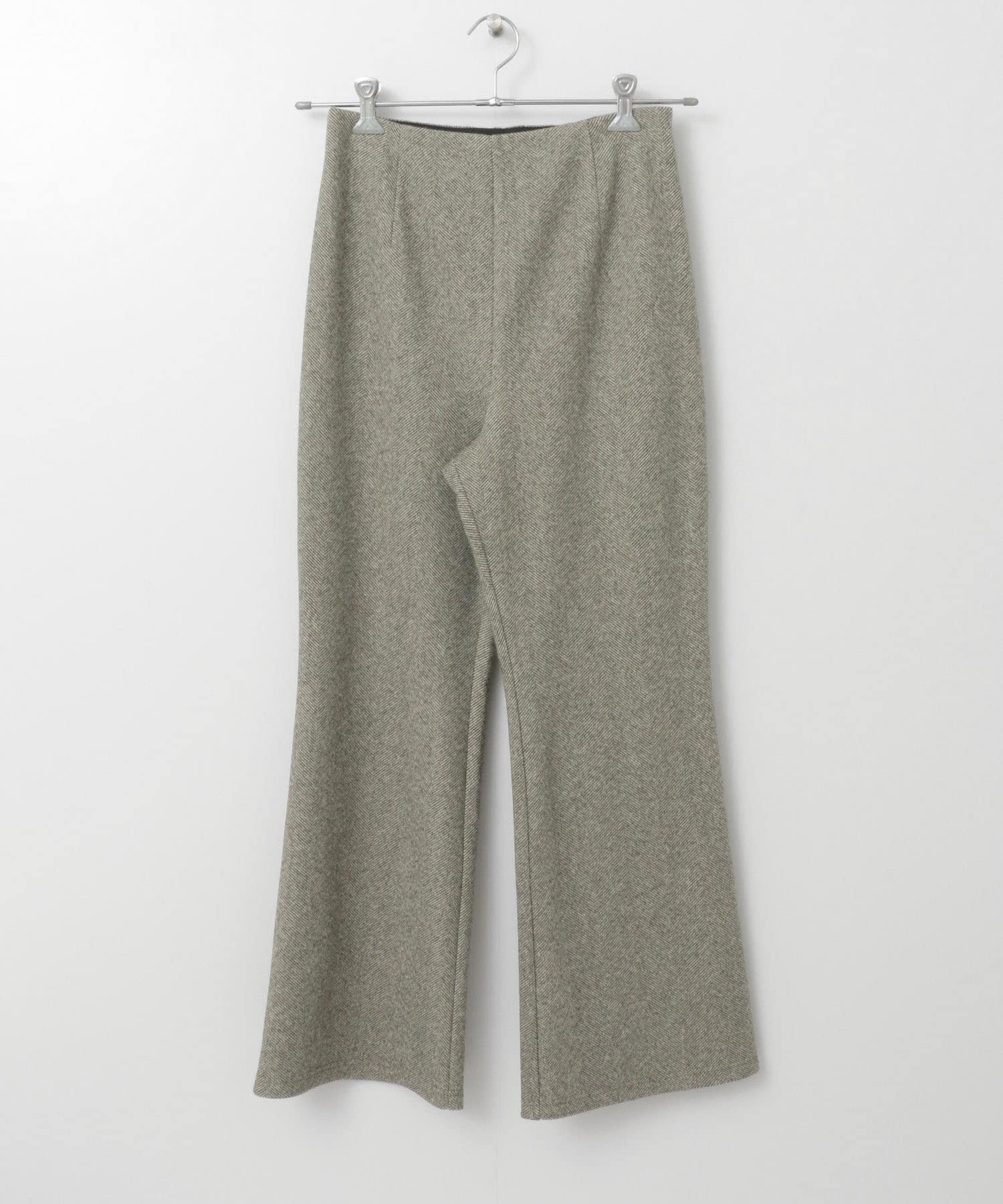 ストレッチヘリンボンフレアーパンツ GRAY 36
